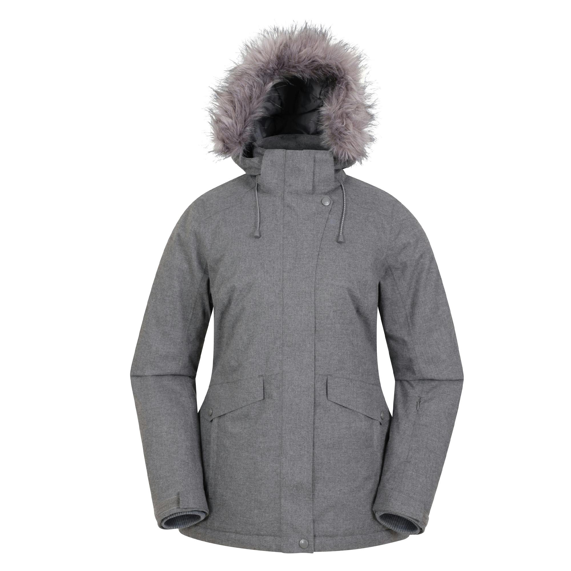 Mountain Warehouse Women's Grey / Snow Ii Waterproof Ski Jacket - 16 Uk - 100% Polyester