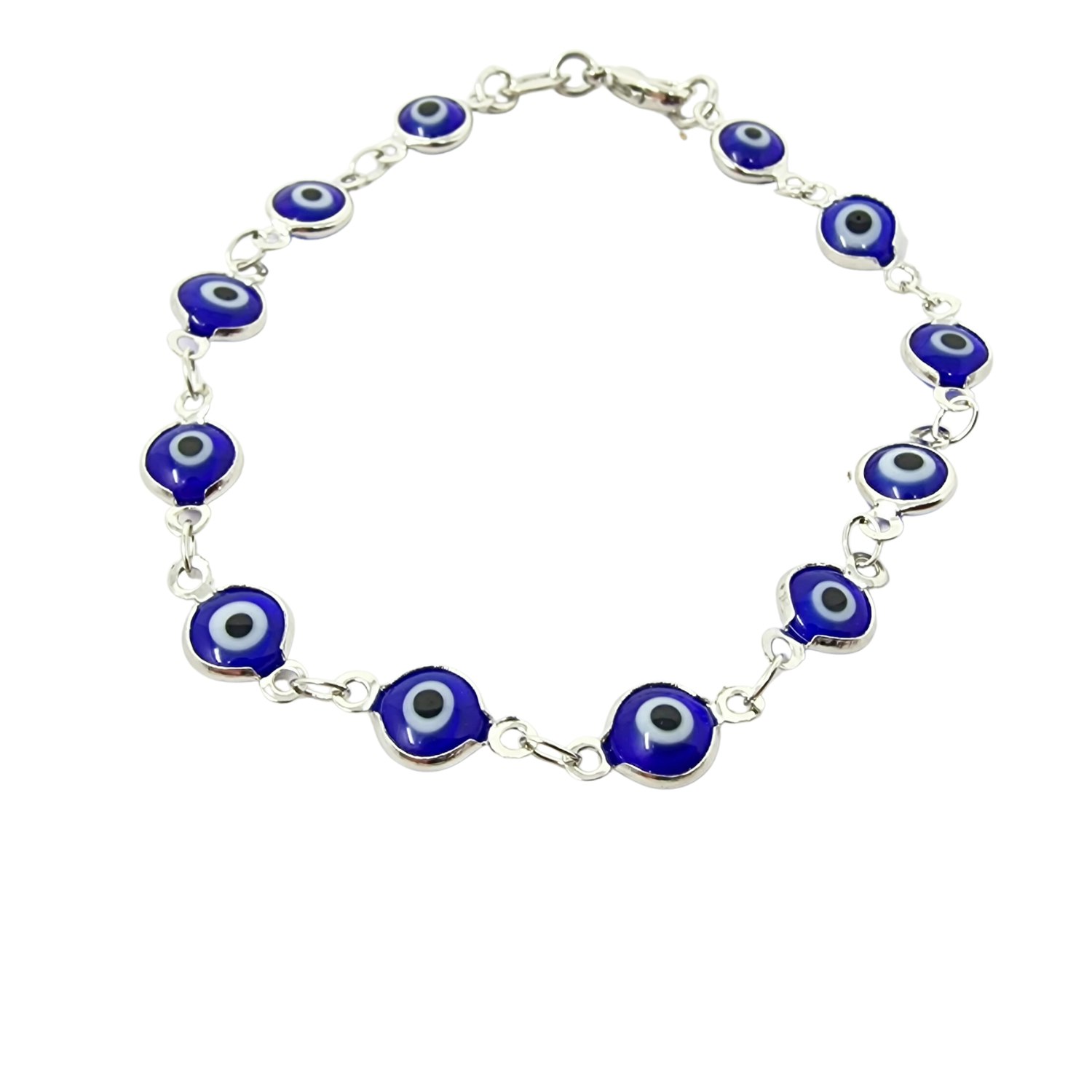 Harfi Silver Evil Eye Rhodium Plated Protection Bracelet