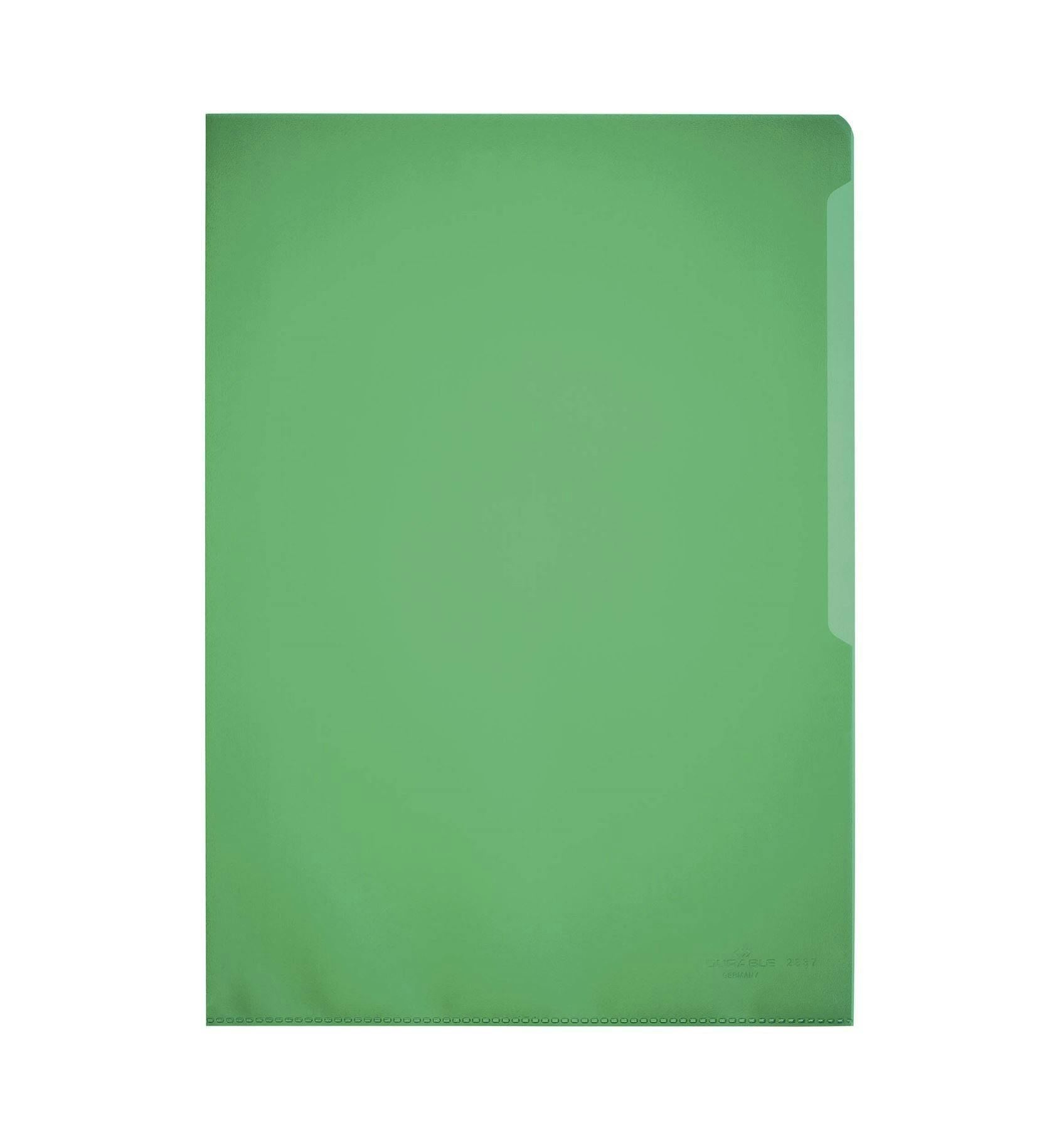 Rackhams Green Clear Plastic Cut Flush Document Wallet Folder | 100 Pack | A4