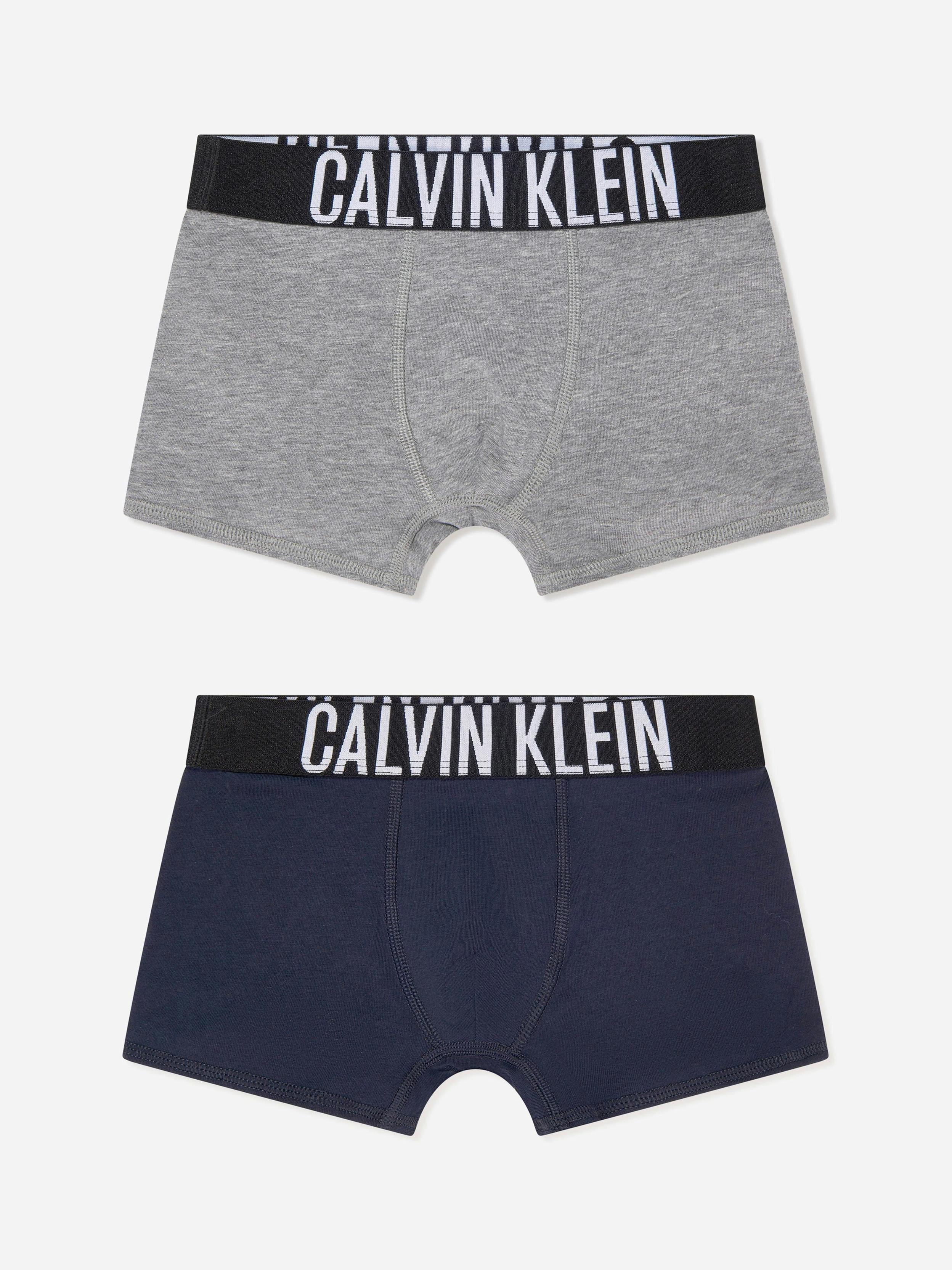 Calvin Klein Boys Grey 2 Pack Boxer Shorts Set In - 12 - 14 Yrs