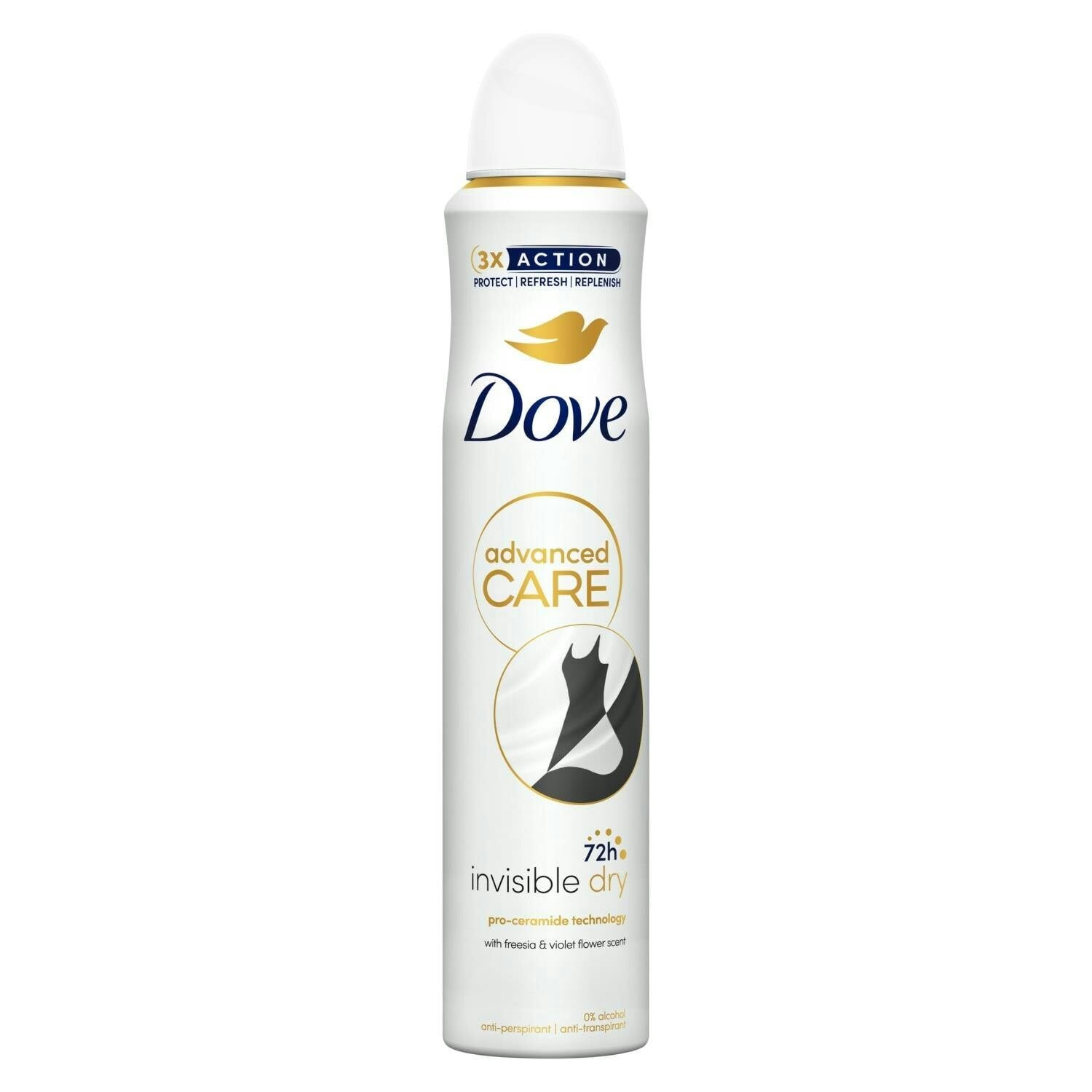 Dove Advanced Care Invisible Dry Anti-Perspirant Aerosol Women's Deodorant Spray with Pro-Ceramide technology for 72 hour protection against sweat and odour 200 ml - Image 4
