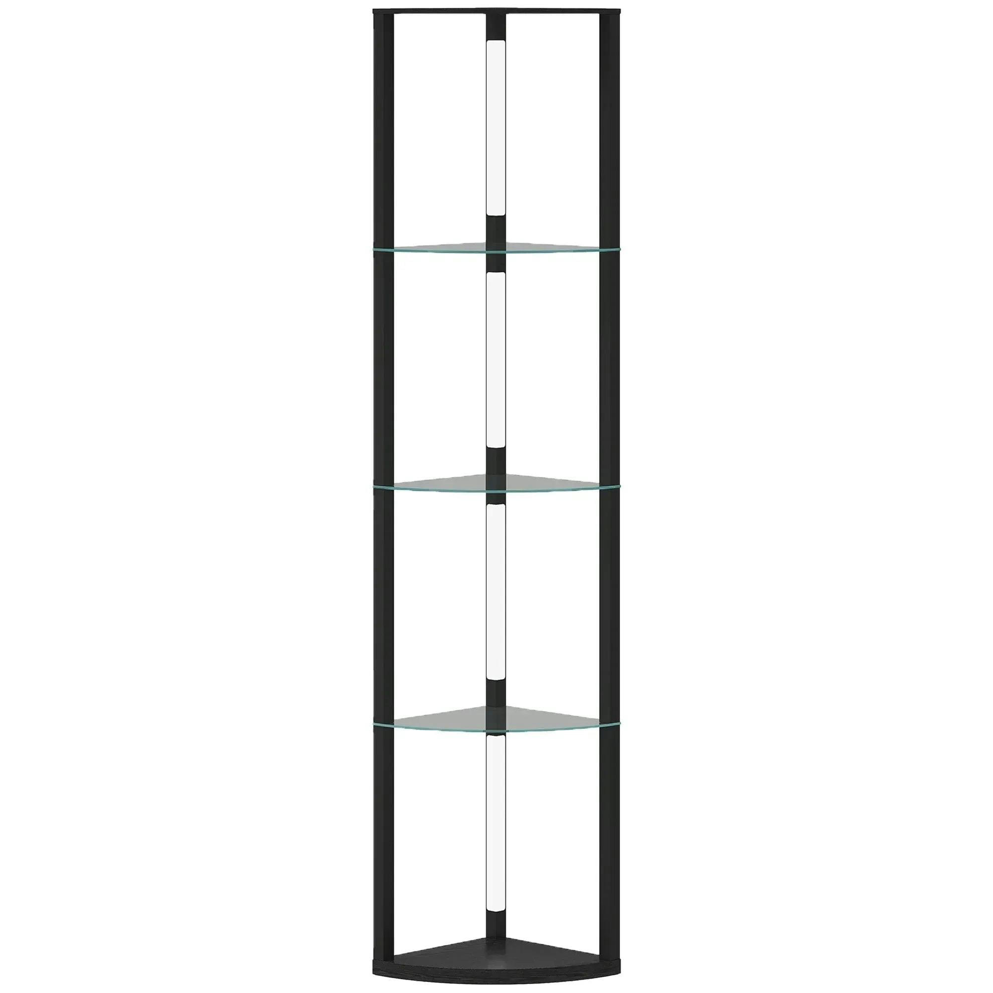 Homcom Unisex Black Led Floor Lamp With Shelves, Dimmable Standing Lamp With Foot Switch In - Image 5