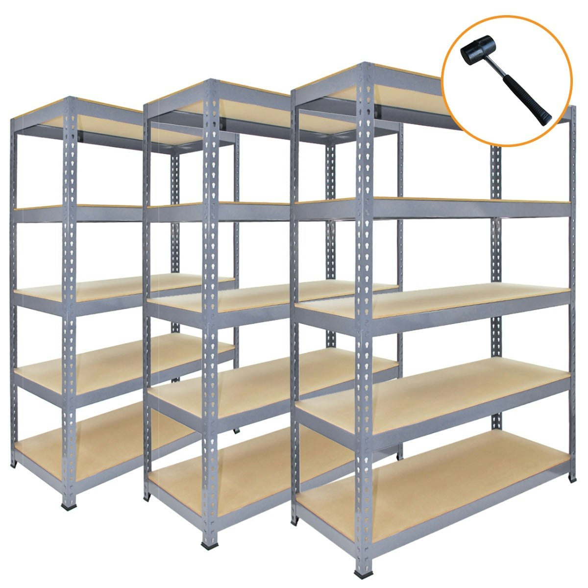 Rackhams Grey 3 X Q-Rax Metal Racking Units 90 X 50 X 180Cm