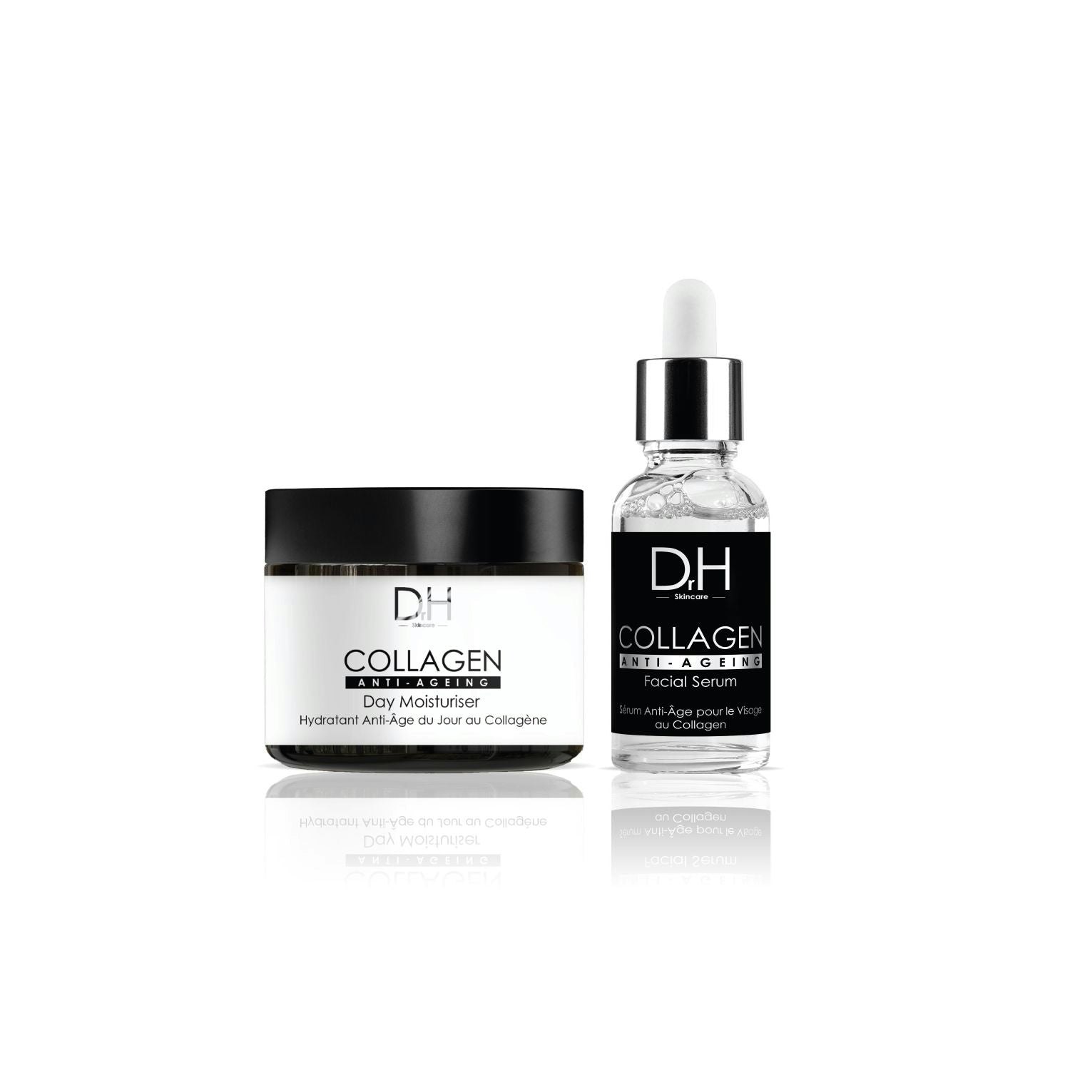 Dr H Anti-Ageing Collagen Facial Serum + Collagen Anti-Ageing Day Moisturiser 60Ml 30Ml