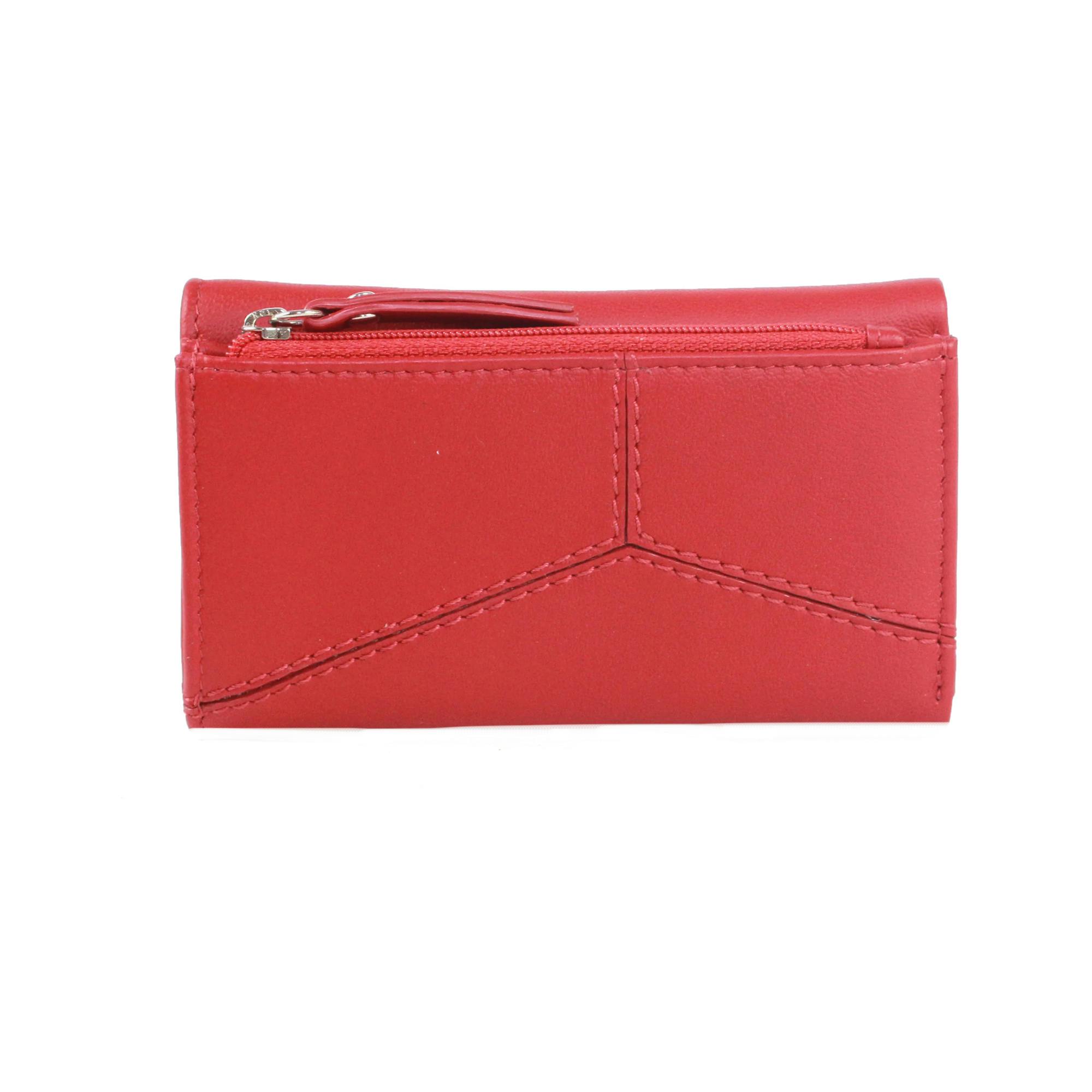 Eastern Counties Leather Red Paloma Polka Dot Leather Purse - One Size - 50% Leather/50% Textile