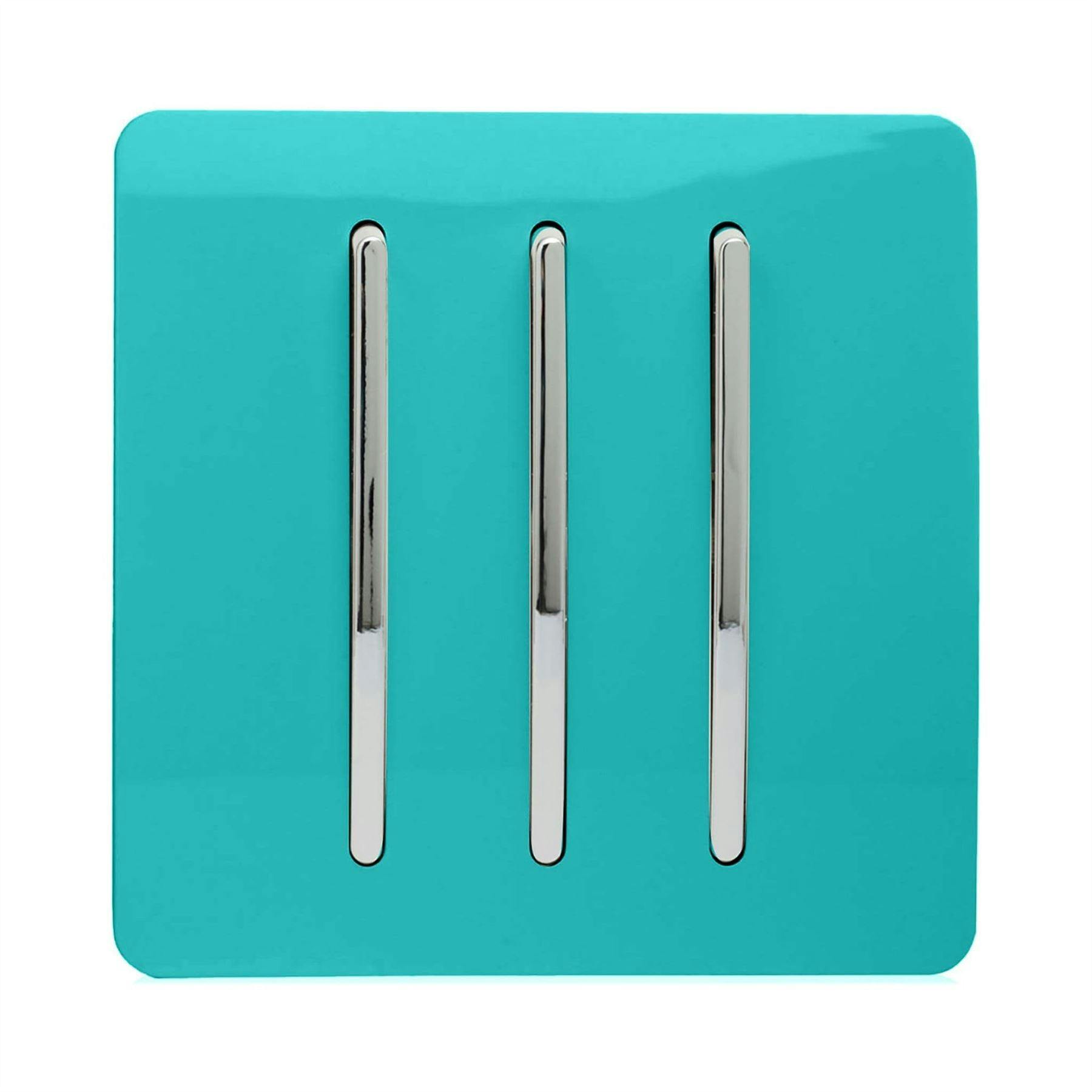 Trendi Switch 3 Gang Rocker Light Switch - Bright Teal - Size 3 - Image 5
