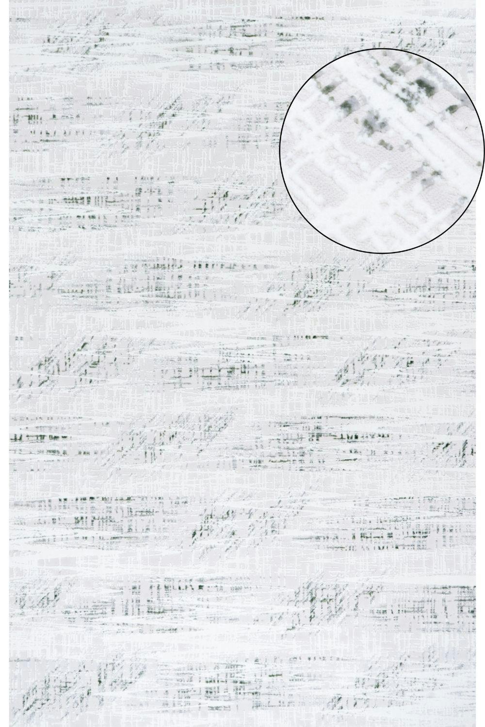 The Rugs Green/Cream Carmel Abstract Rug | 6030 - 80X300 Cm