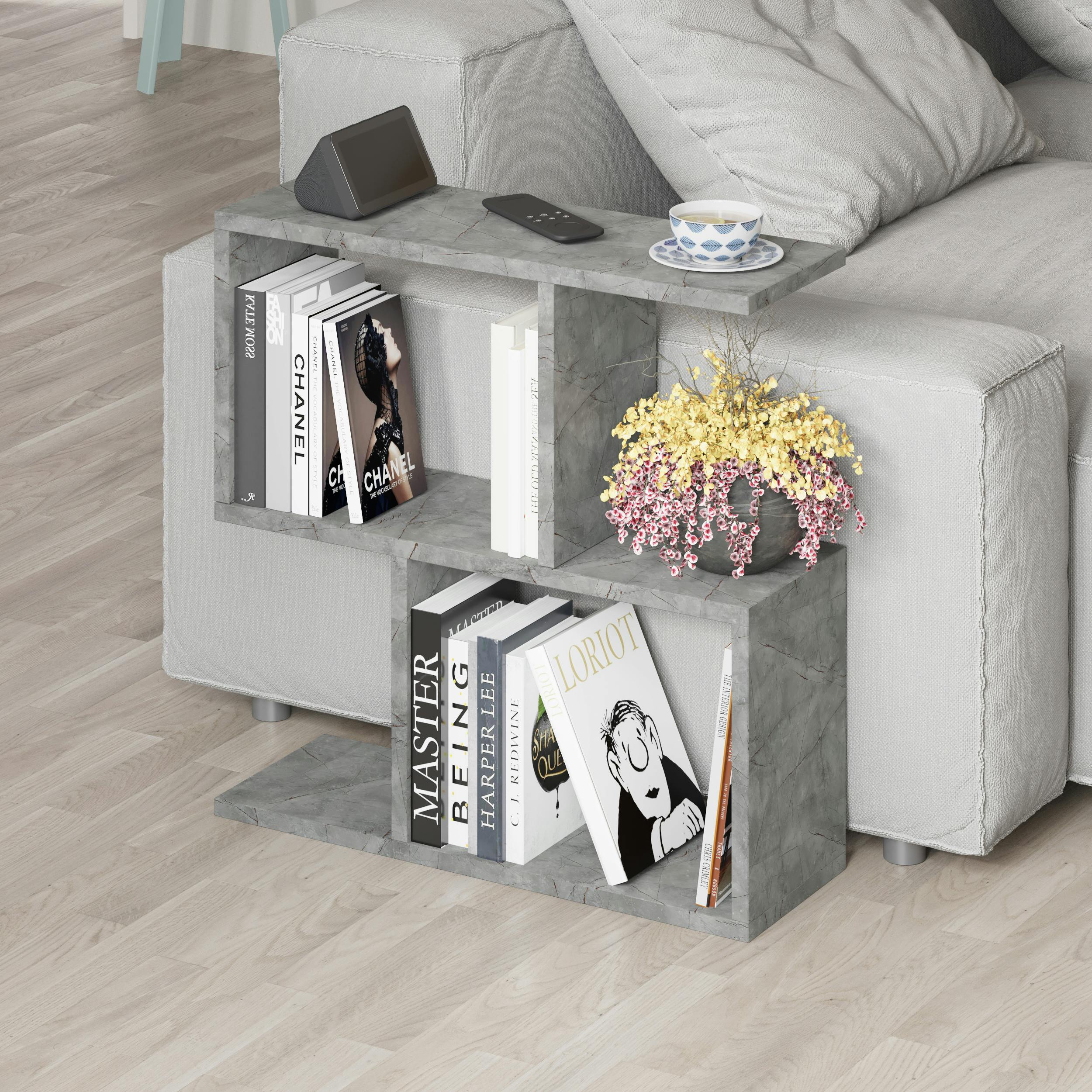 Decortie Gold Homemania Modern Side End Coffee Table Side End Multipurpose H 60Cm 5 Tier - Marble Effect