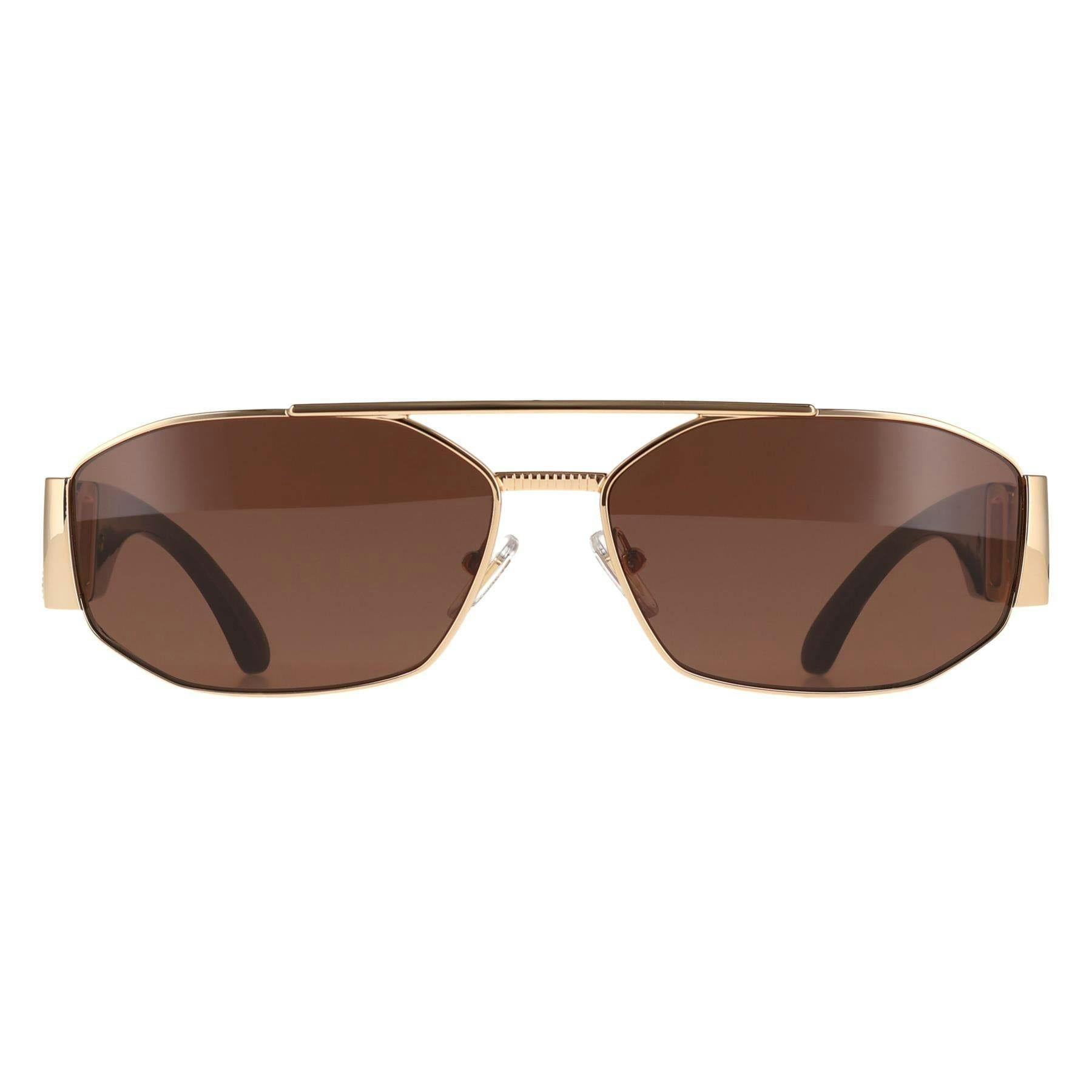 Versace Gold/Brown Ve2287 100273 Man Sunglasses Metal Geometric Normal - Image 7