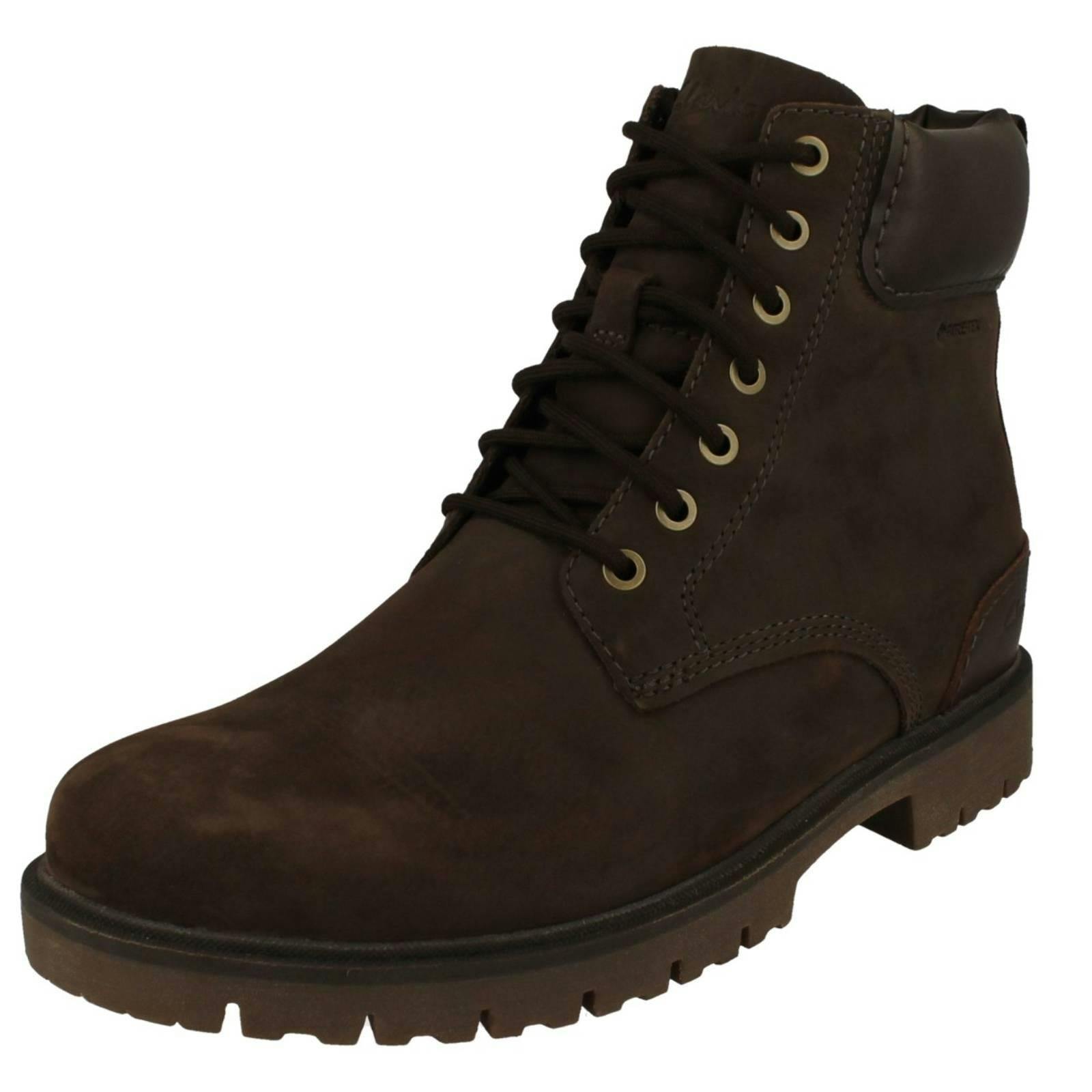 Clarks Men's Dark/Brown Gore-Tex Ankle Boots Rossdale Hi Gtx - Uk 8.5