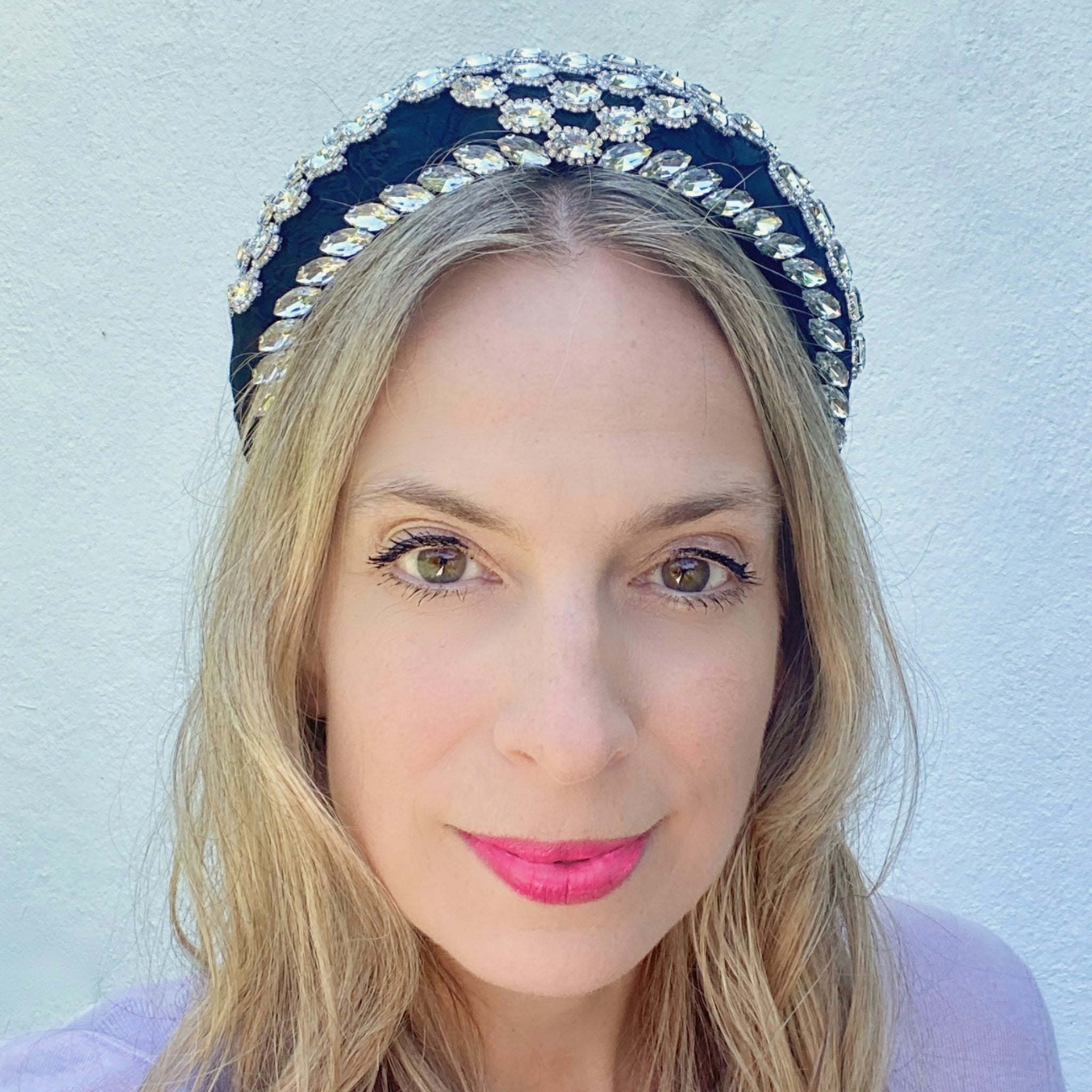 Queenmee Accessories Black Headpiece Wedding Headband Races Headpiece Crystal
