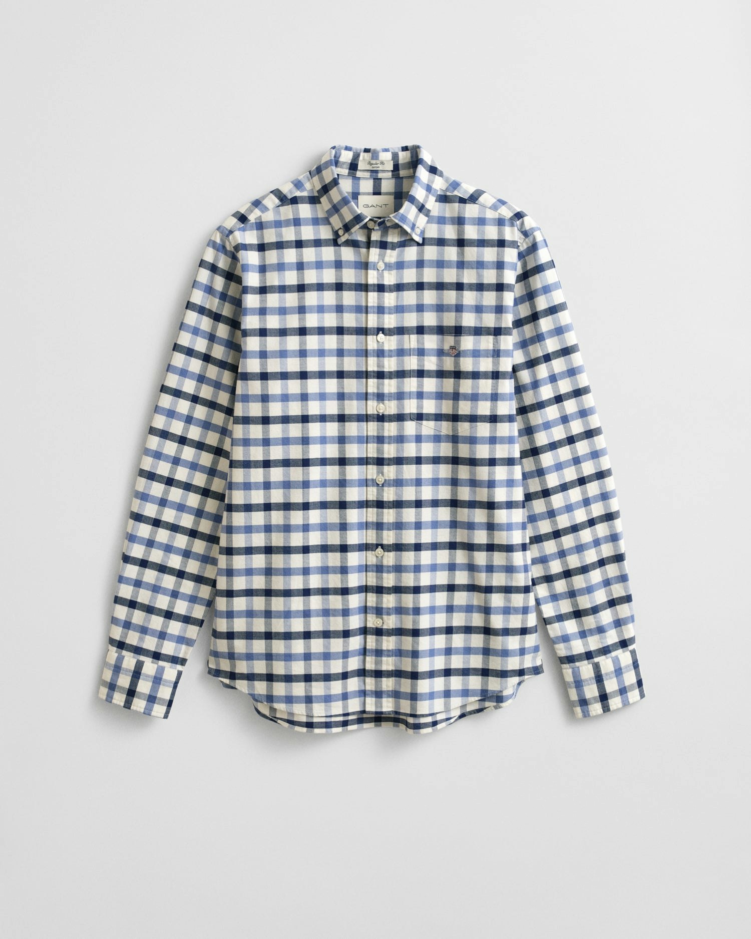Gant Men's Regular Fit Oxford Check Shirt - 430 Faded Denim - 430 Faded Denim - L