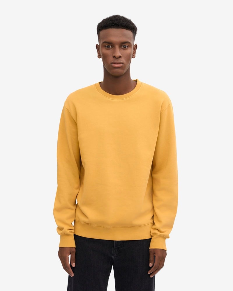 Colorful Standard Men's Yellow Classic Organic Crew Neck Sweatshirt - Burned - Burned - L