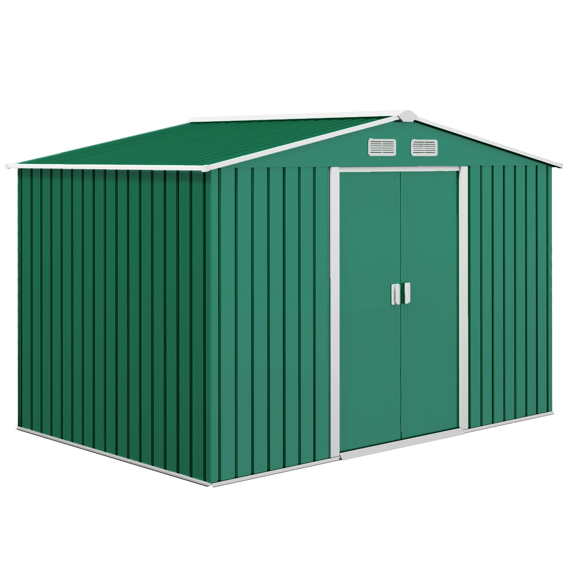 Rackhams Green X 6Ft Galvanised Garden Storage Shed With Sliding Door, Size 9