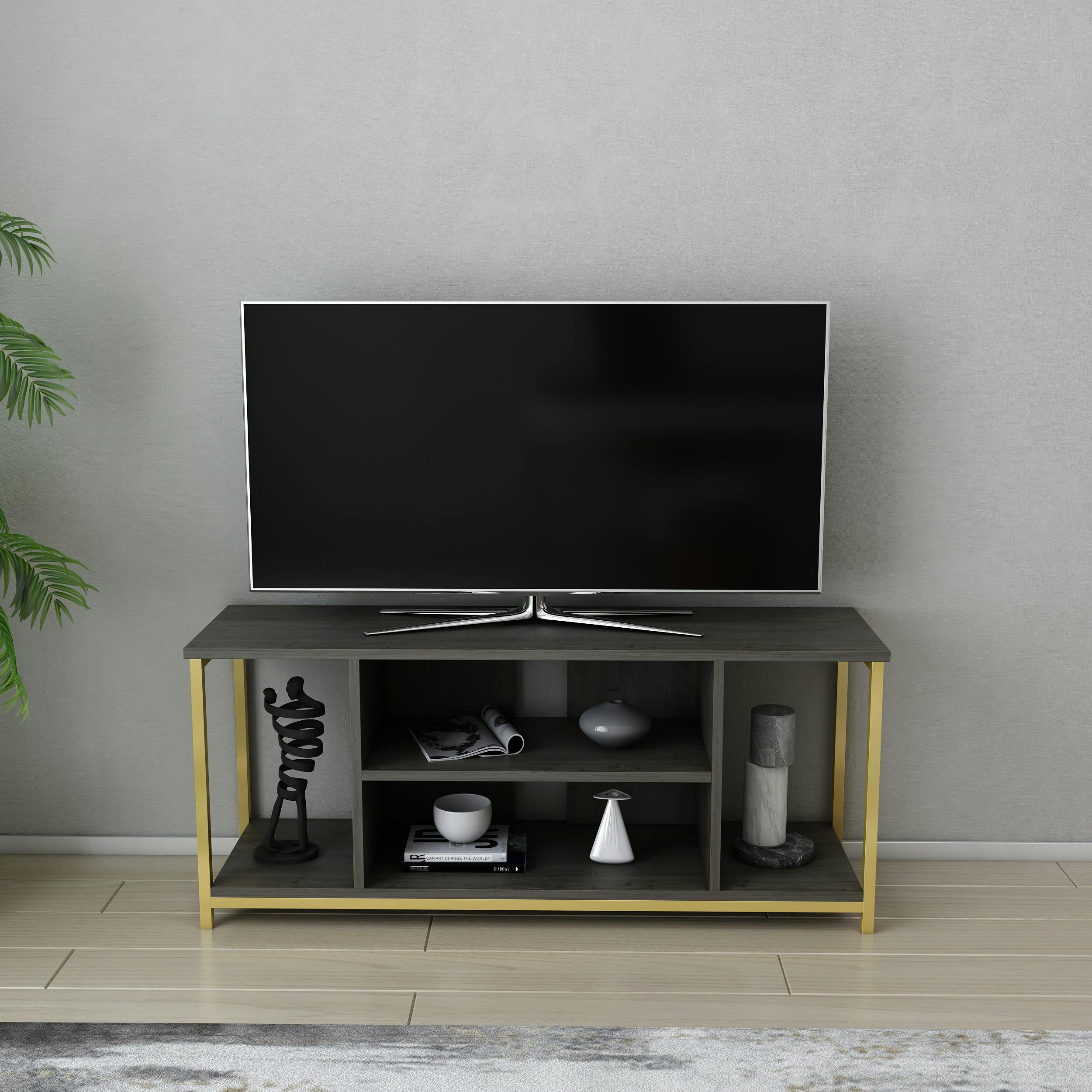 Decorotika Gold Rinaldo Modern Tv Stand Tv Cabinet For Tv's Up To 55" - Wenge