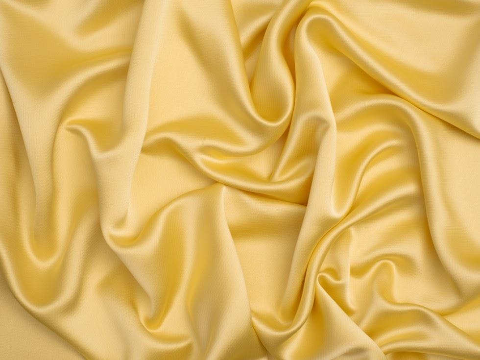 Minerva Core Range Yellow Minerva Aesha Satin Fabric - Plain Design Dressmaking Fabric, 150 Cm / 60" Wide - Per Metre - Lemon