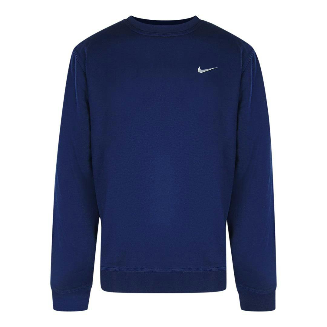 Nike Unisex Blue Adult Swoosh Sweatshirt - Navy - Xl - Navy - 98% Cotton/2% Elastane