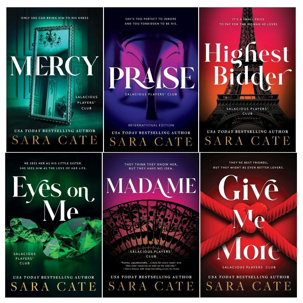 Sourcebooks Casablanca Salacious Players Club Series 6 Books Collection Set By Sara Cate (Praise, Eyes On Me, Give Me More, Mercy, Highest Bidder, Madame)