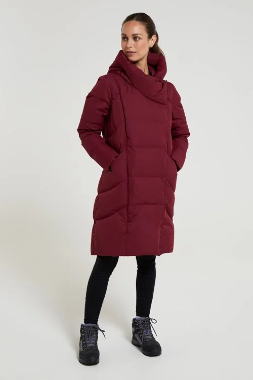 Mountain Warehouse Women's Burgundy Cosy Extreme Ii Wrap Down Jacket - Size 18 Uk