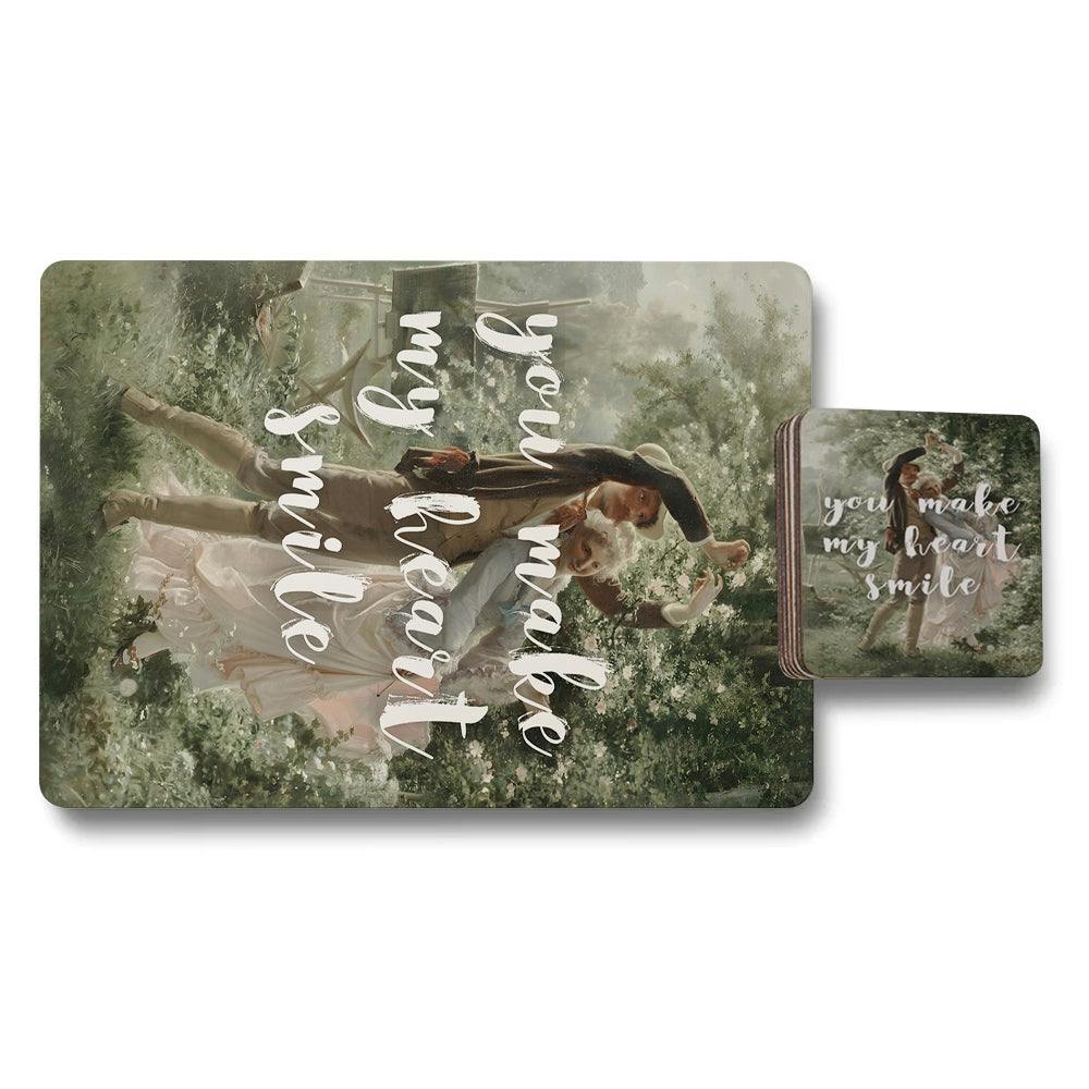 Rackhams Set Of 12 Designer Placemats And Coasters With Wood Bottom High End Print
