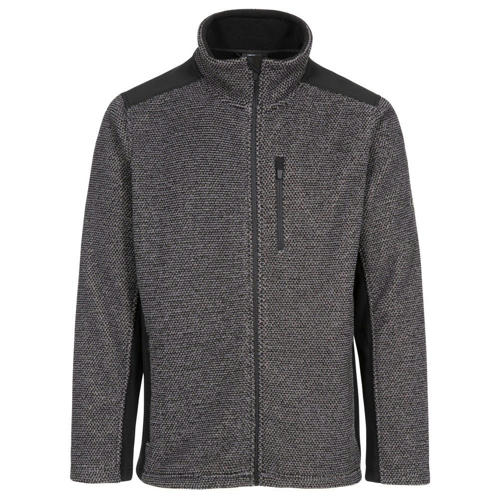 Trespass Men's Dark/Grey Farantino Fleece Jacket - Stripe - Xl - Stripe - 100% Polyester