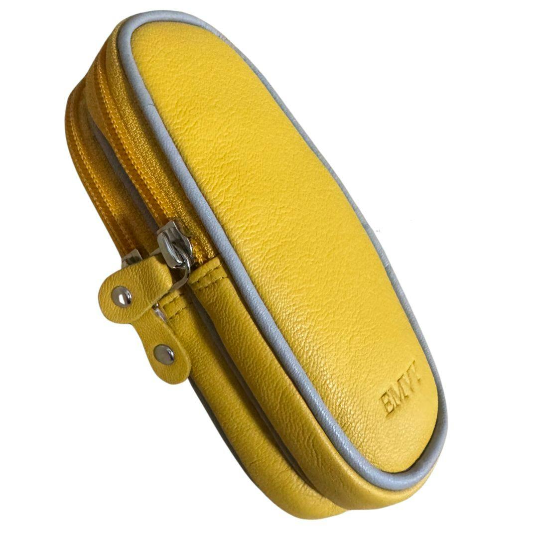 Love Emvy Unisex Yellow/Grey Soft Leather Double Glasses Case
