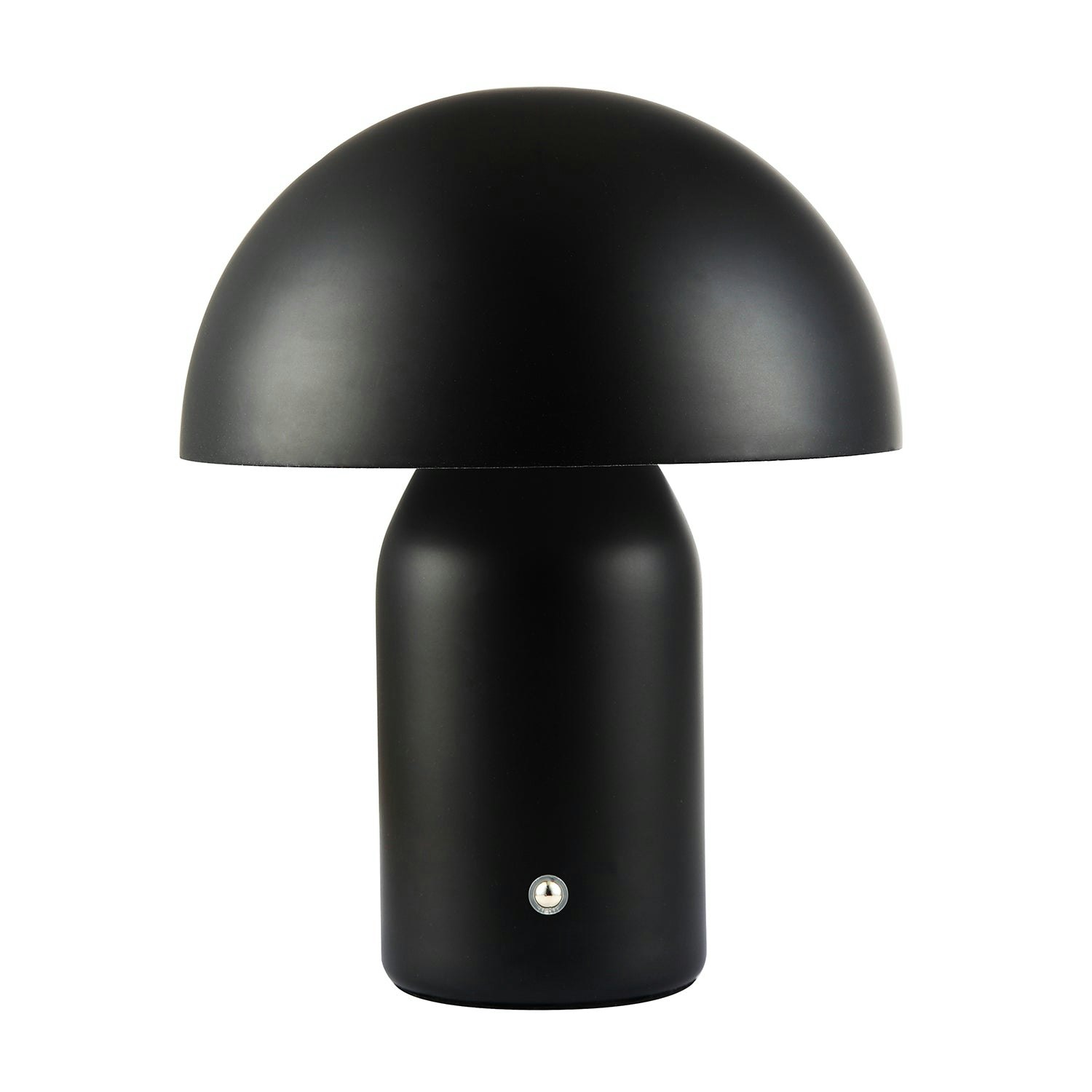 Happy Homewares Black Modern Rechargeable Mushroom Table Lamp In Mat With Touch Dimmer Button