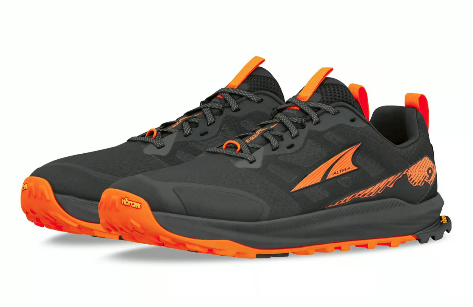 Altra Men's Black/Orange Lone Peak 9+ Trail Running Trainers Hiking Shoes - Uk 11.5 Eu 47