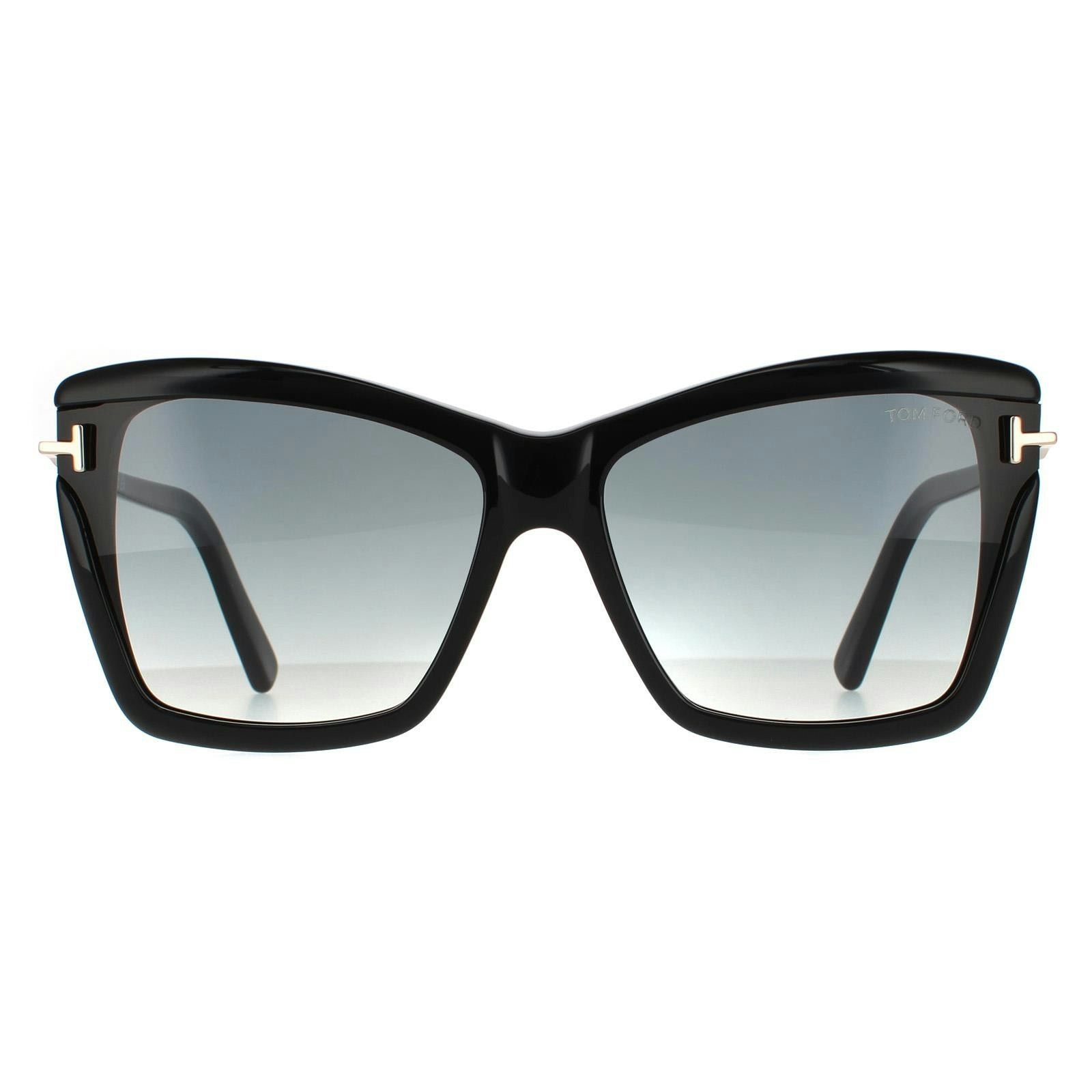 Tom Ford Women's Black Leah Ft0849 Shiny Sunglasses