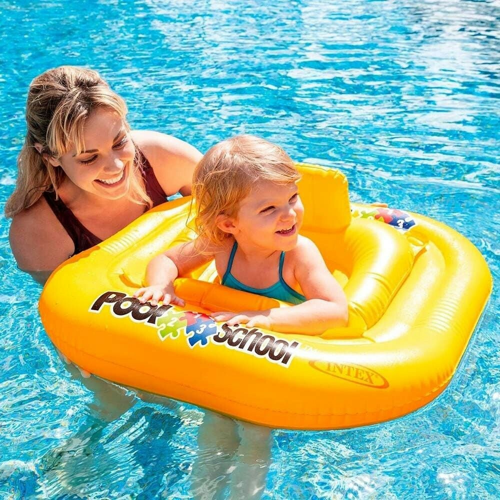 Intex Yellow Inflatable Deluxe Baby Beach Swimming Pool Float