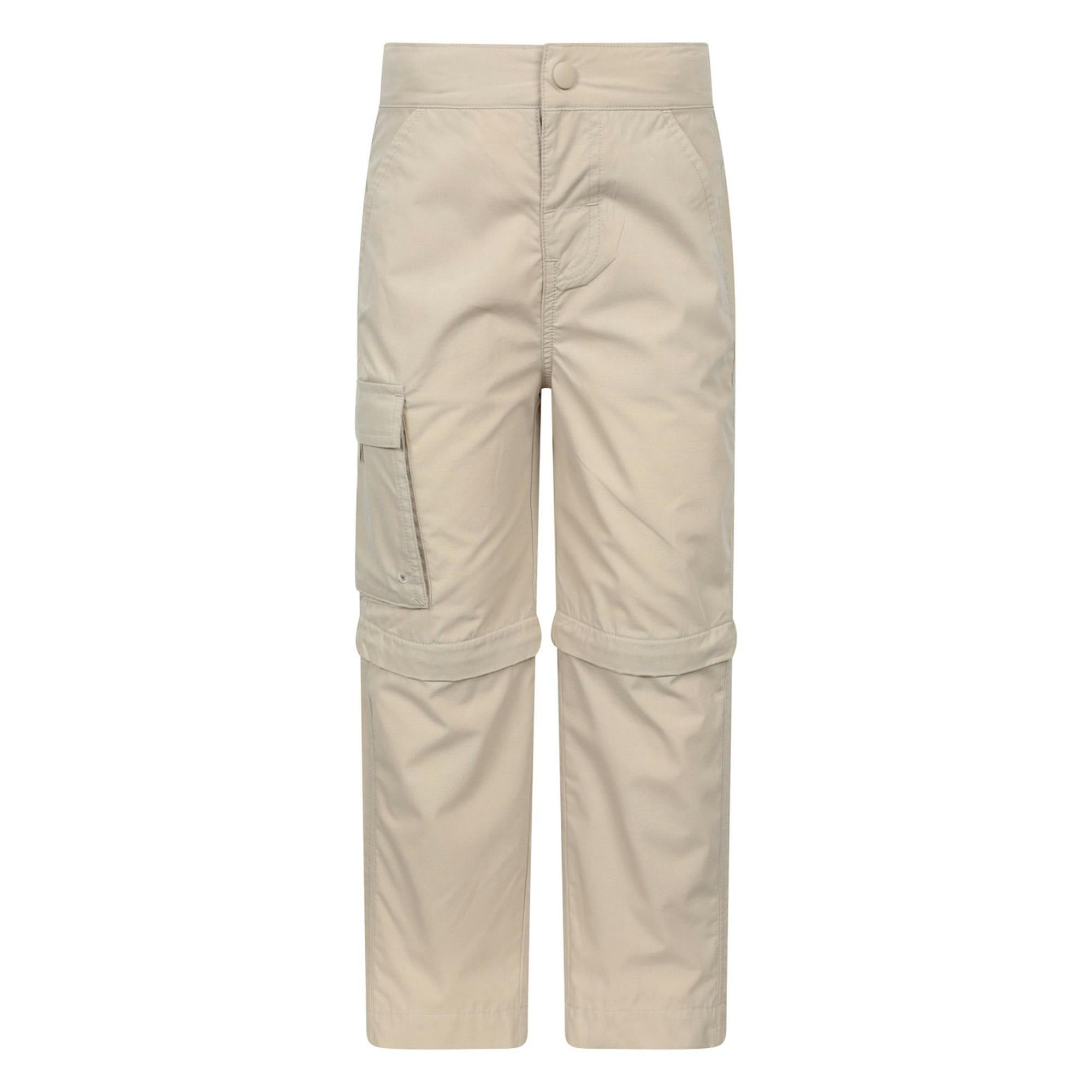Mountain Warehouse Light/Beige Kids Zip-Off Active Trousers - 13 Years - 65% Polyester/35% Cotton