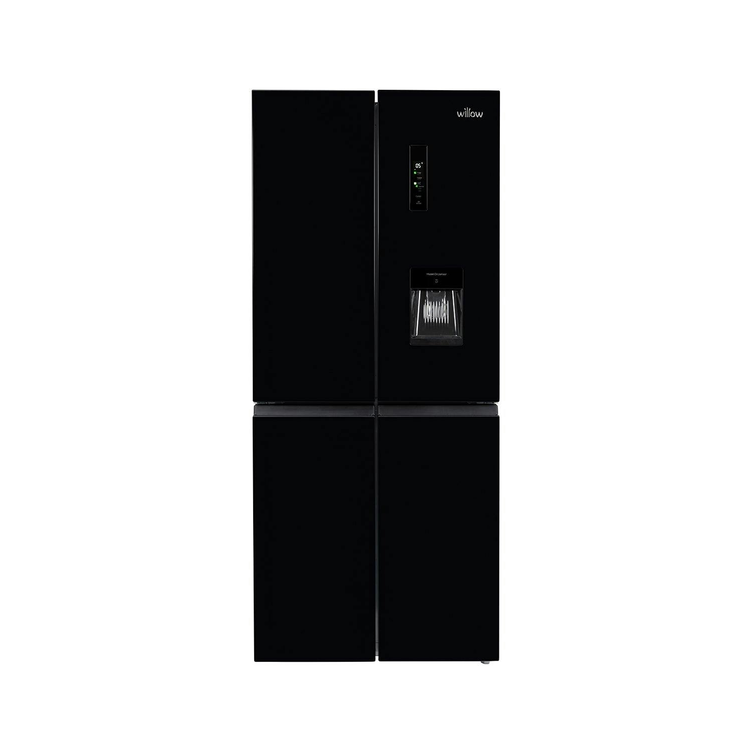 Willow Black 415L American Style Fridge Freezer Wsbes4mdb