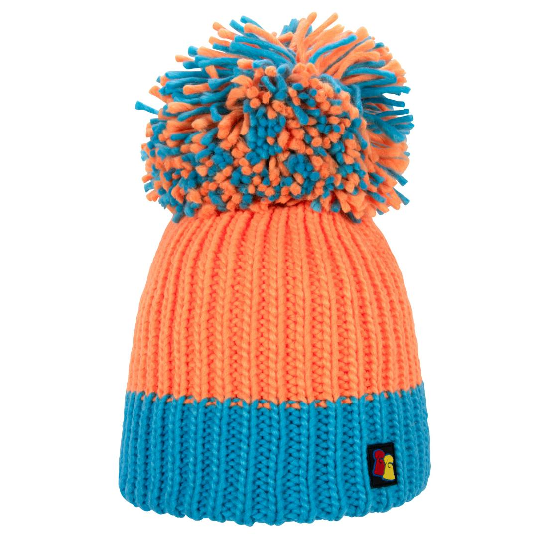 Big Bobble Hats Unisex Blue/Orange Fiery Lagoon