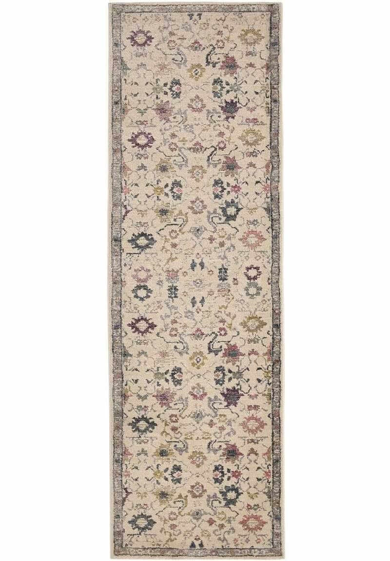 Rackhams Beige Traditional Floral Rug – Elegance - 68X235 Cm