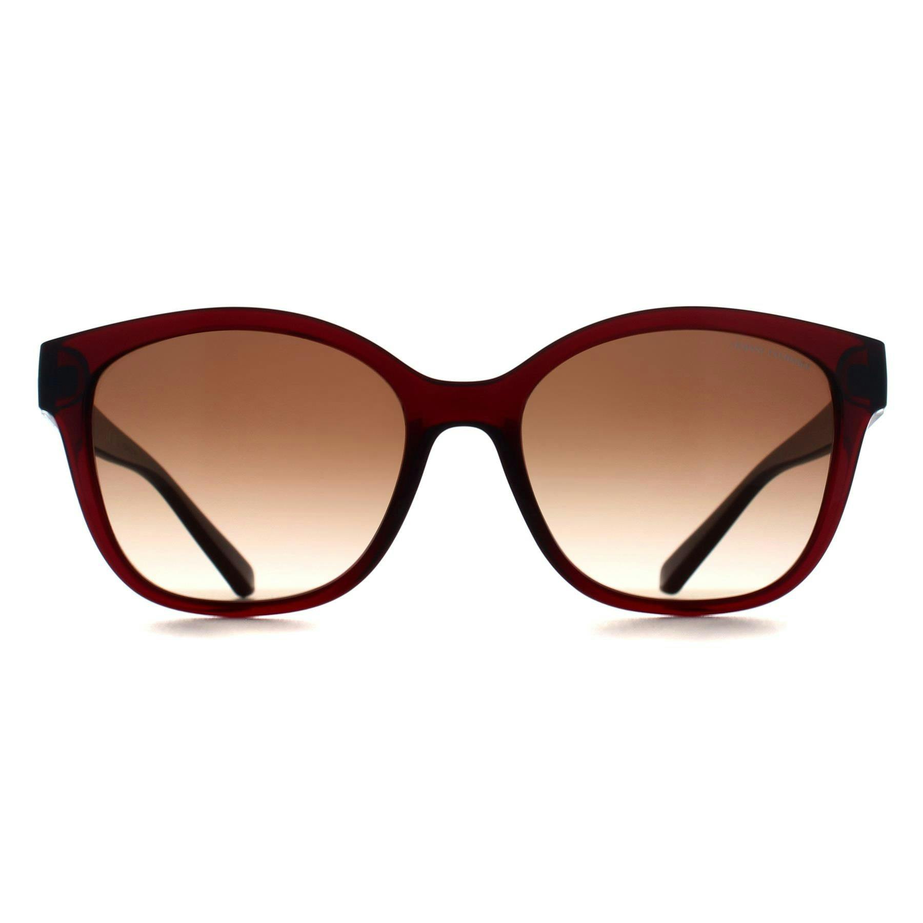 Armani Exchange Women's Red Cat Eye Shiny Transparent Brown Gradient Ax4127s - Image 3