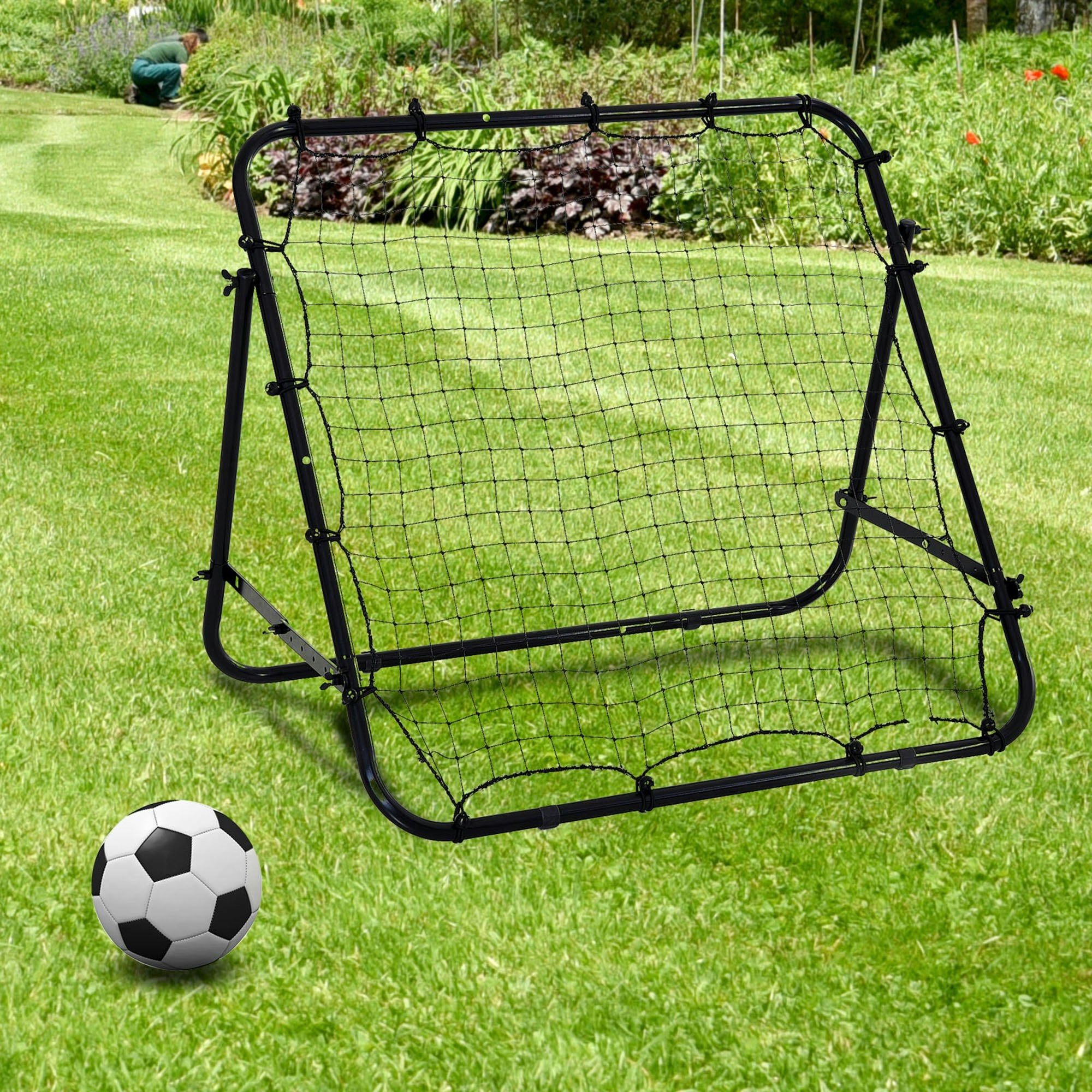 Homcom Black Rebounder Net Kids Adults Football Training Aid Adjustable