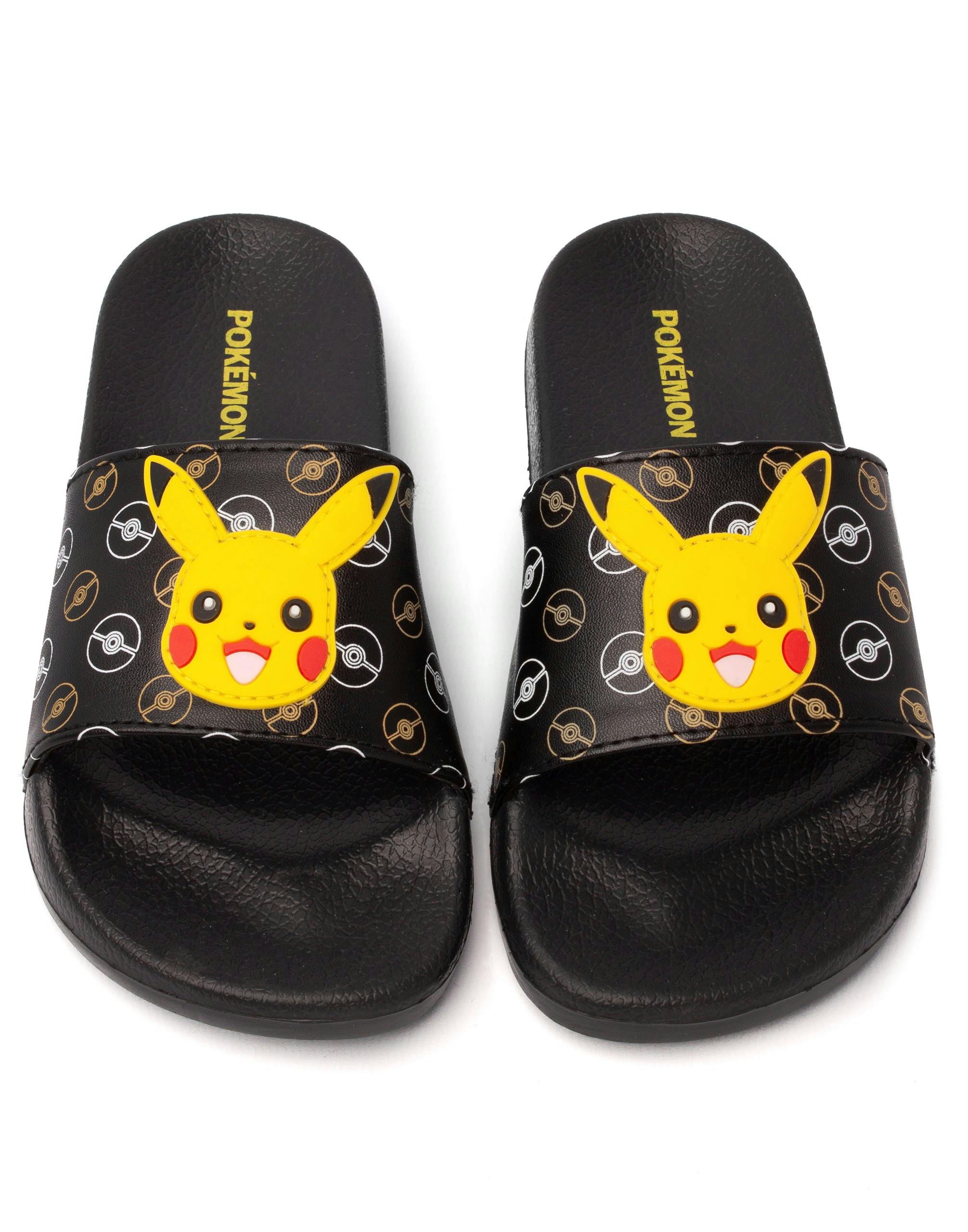 Vanilla Underground Boys Black Pokemon Pikachu Sliders - 1 Uk Child