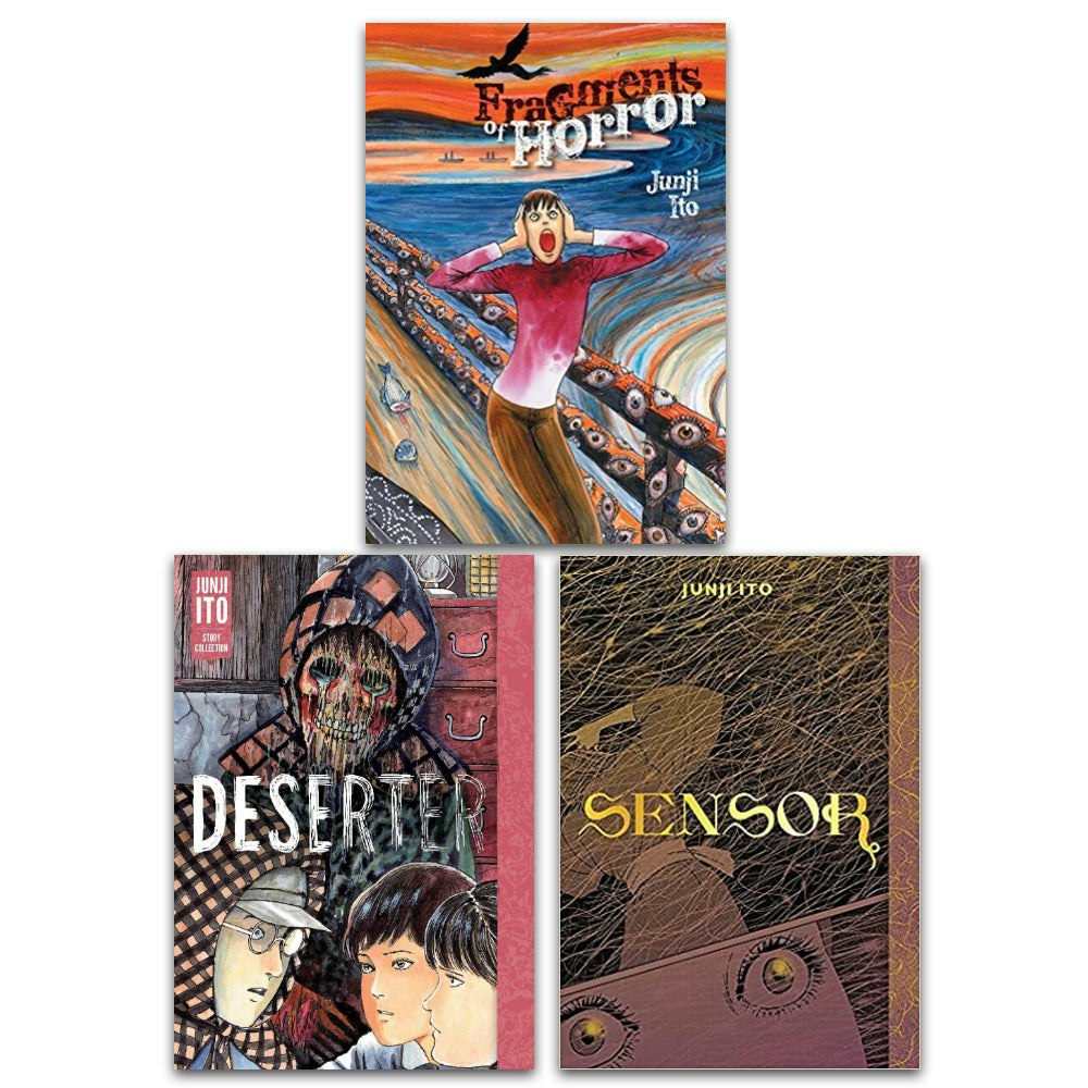Viz Media Junji Ito 3 Books Story Collection Set (Deserter, Fragments Of Horror, Sensor)