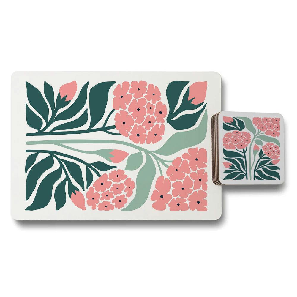 Rackhams Set Of 12 Placemats And Coasters With Designer Artwork And Wood Bottom