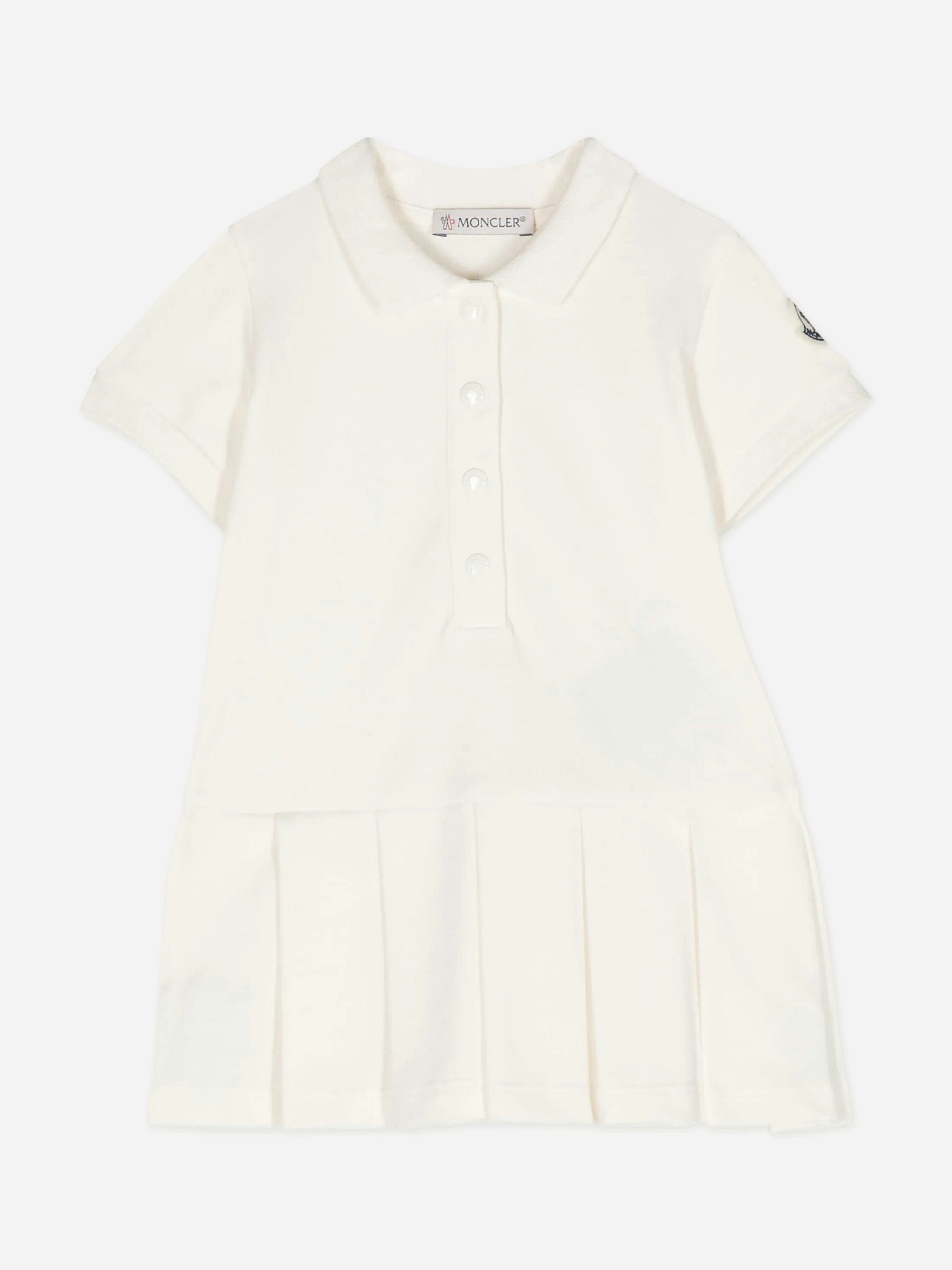 Moncler Enfant Women's Ivory Baby Girls Polo Dress In - 18 - 24 Mths
