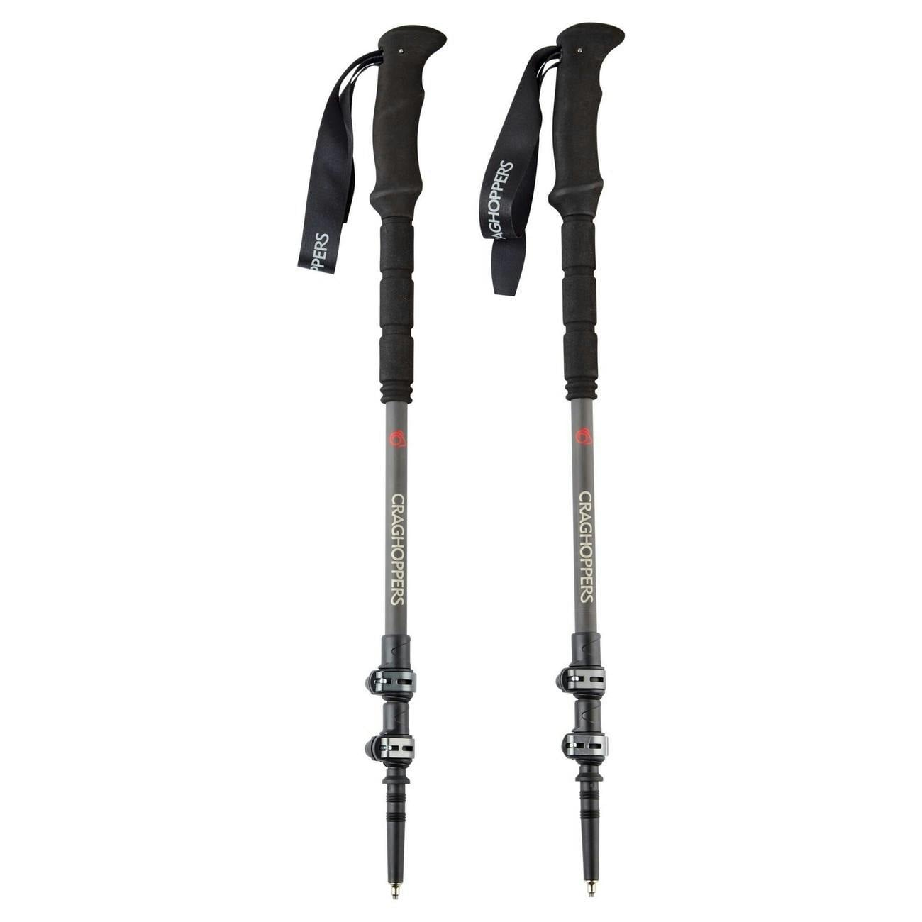 Craghoppers Grey/Black Treklite Carbon Trekking Poles (Pack Of 2) - Carbon - One Size