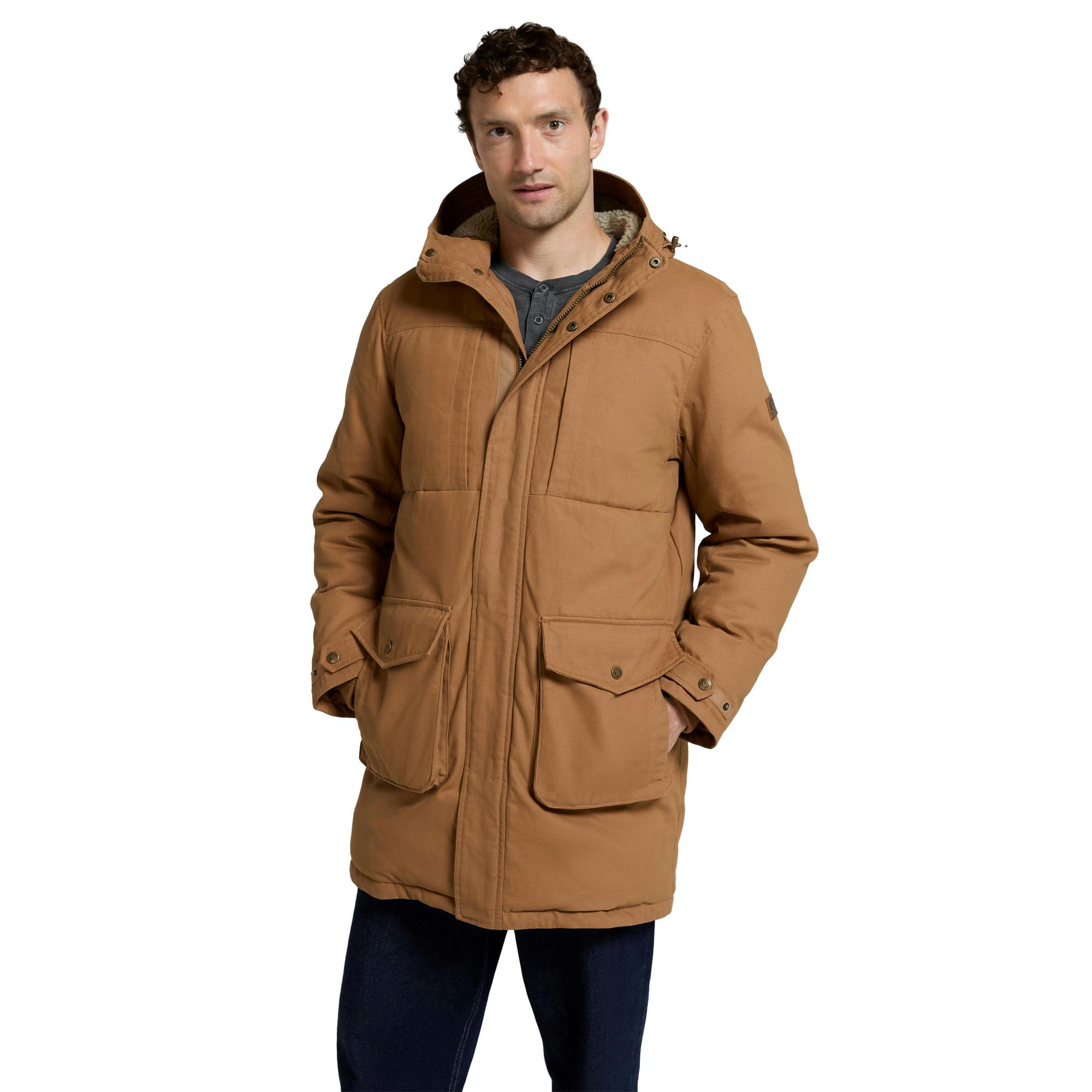 Animal Men's Fistral Borg Lined Parka - Tan - Xs - Tan - 100% Mixed