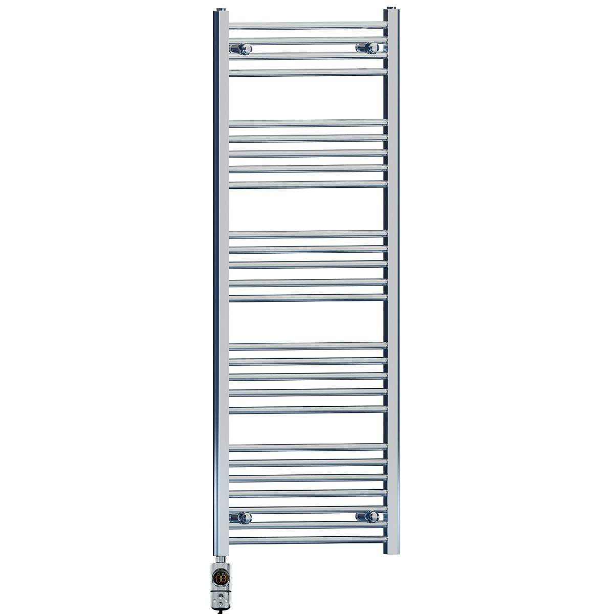 Myhomeware 550 X 1400 Mm Chrome Electric Bathroom Towel Rail Radiator Heater With Af Thermostatic Electric Element Pre-Filled
