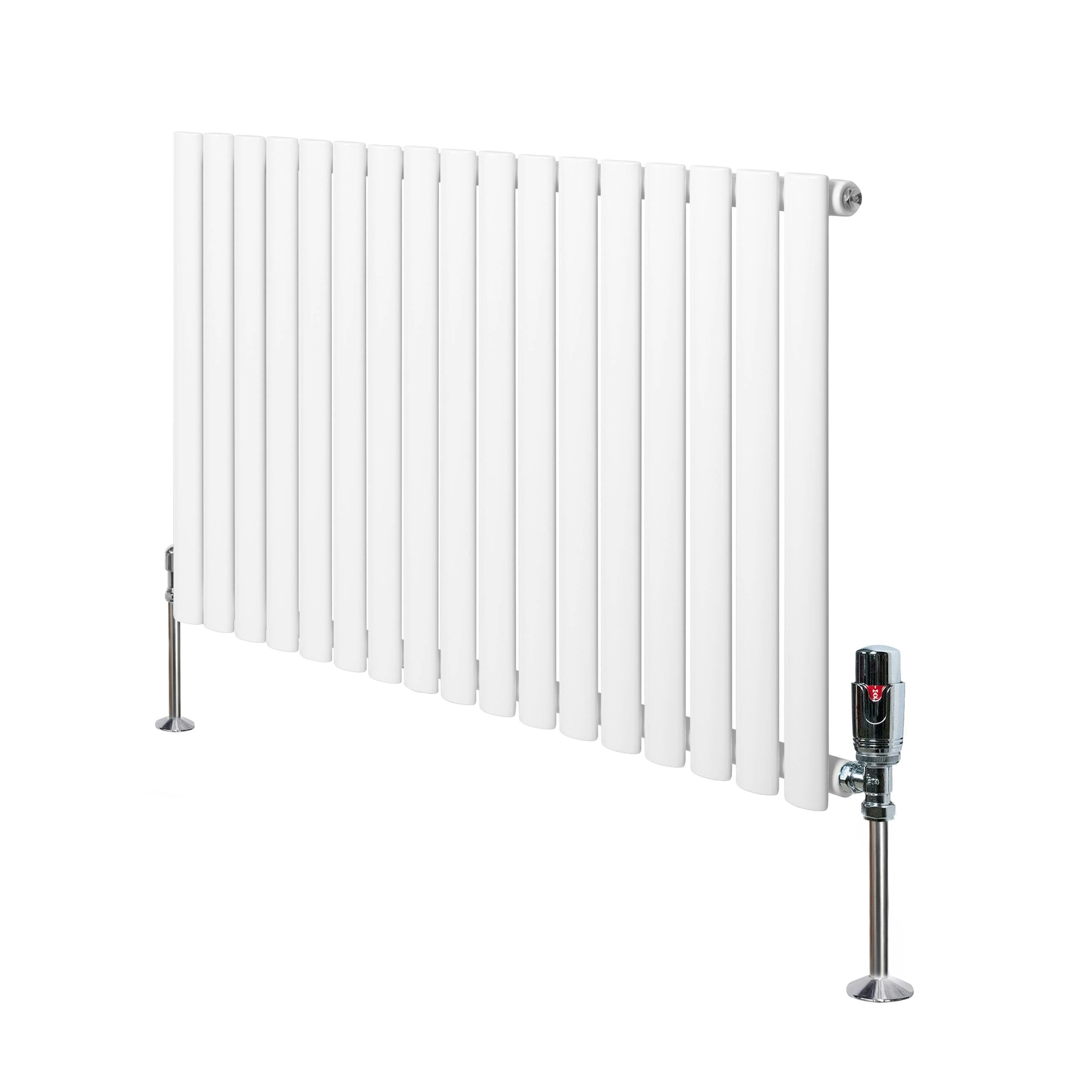 Monstershop White Oval Single Column Radiator & Valves – 600Mm X 1020Mm –