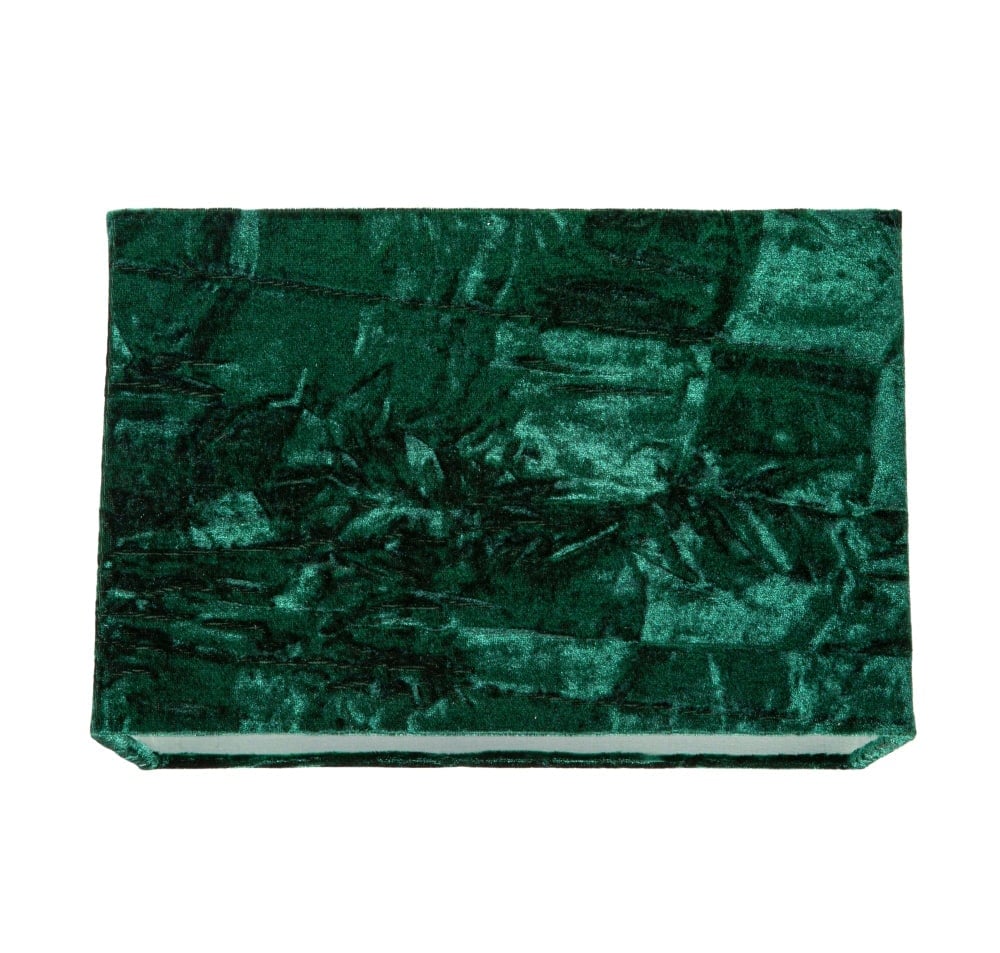 Rackhams Green Contemporary Designer Forest Crushed Velvet Fabric Rectangular Lamp Shade