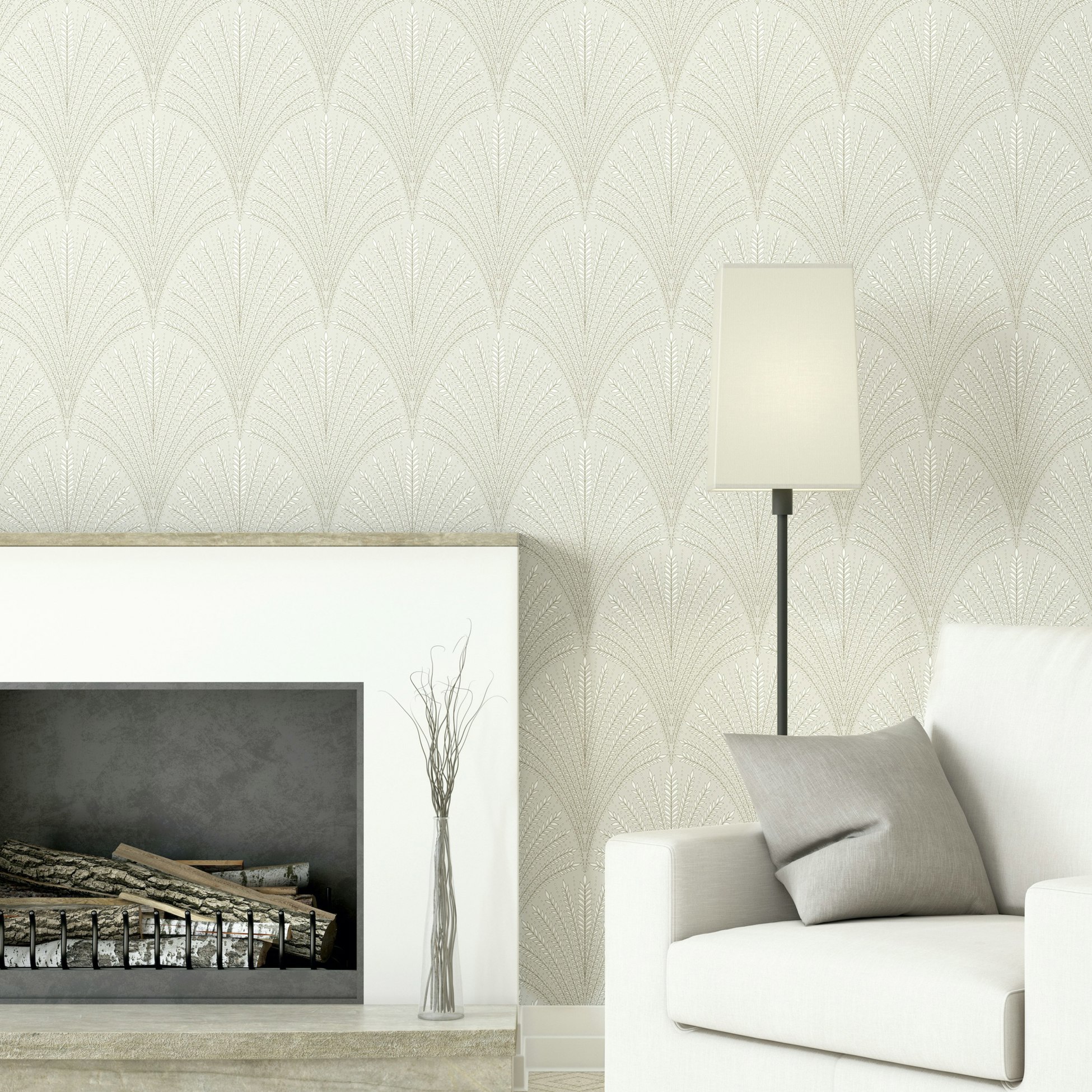 Hoopla Walls Leaf Fan - Natural 10M Wallpaper - Natural
