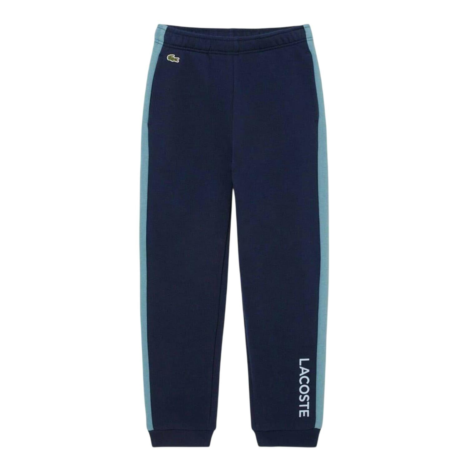 Lacoste Kids Colour Block Joggers - Navy - 8 Years - Navy - 69% Cotton/31% Polyester