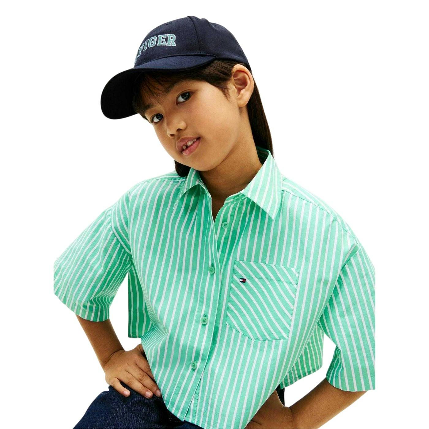 Tommy Hilfiger Blue Childrens/Kids Varsity Varsity Fabric Baseball Cap - Space - L-Xl - Space - 100% Cotton