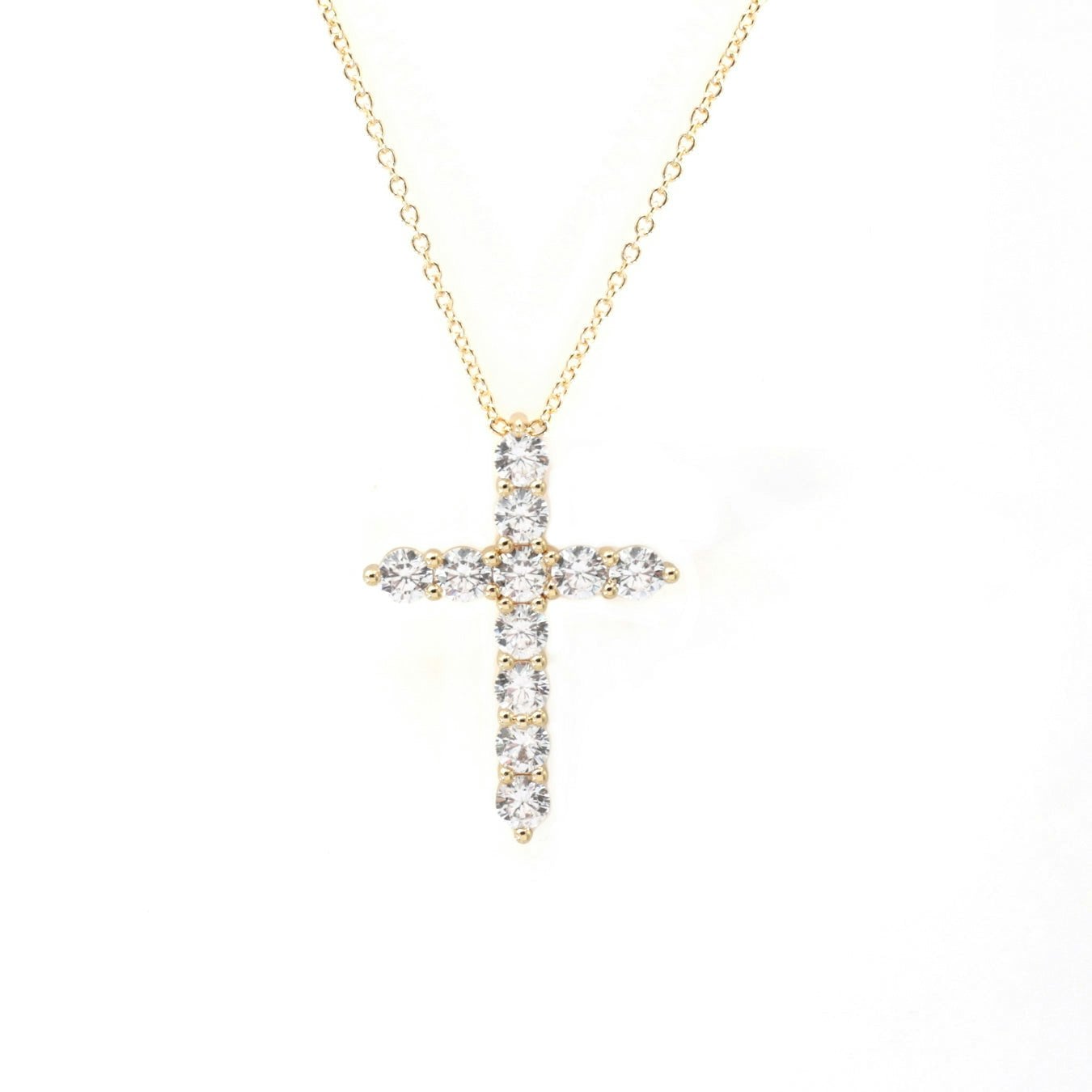 Say It With Yellow/Gold The Amara Signature Cross Pendant Necklace - Plated