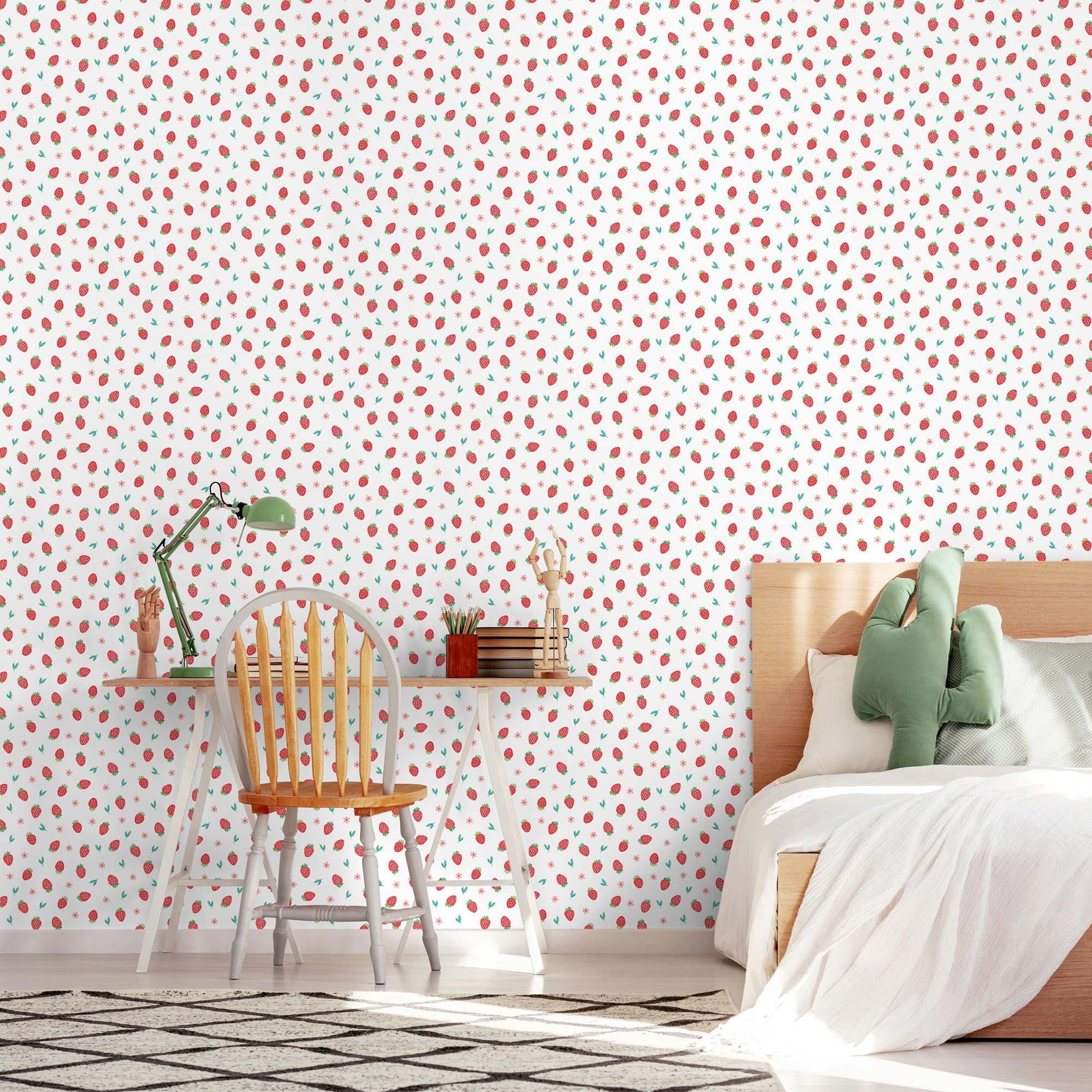 Photos - Wallpaper Rackhams Strawberry Sprinkles - Scarlet 10m  - Scarlet